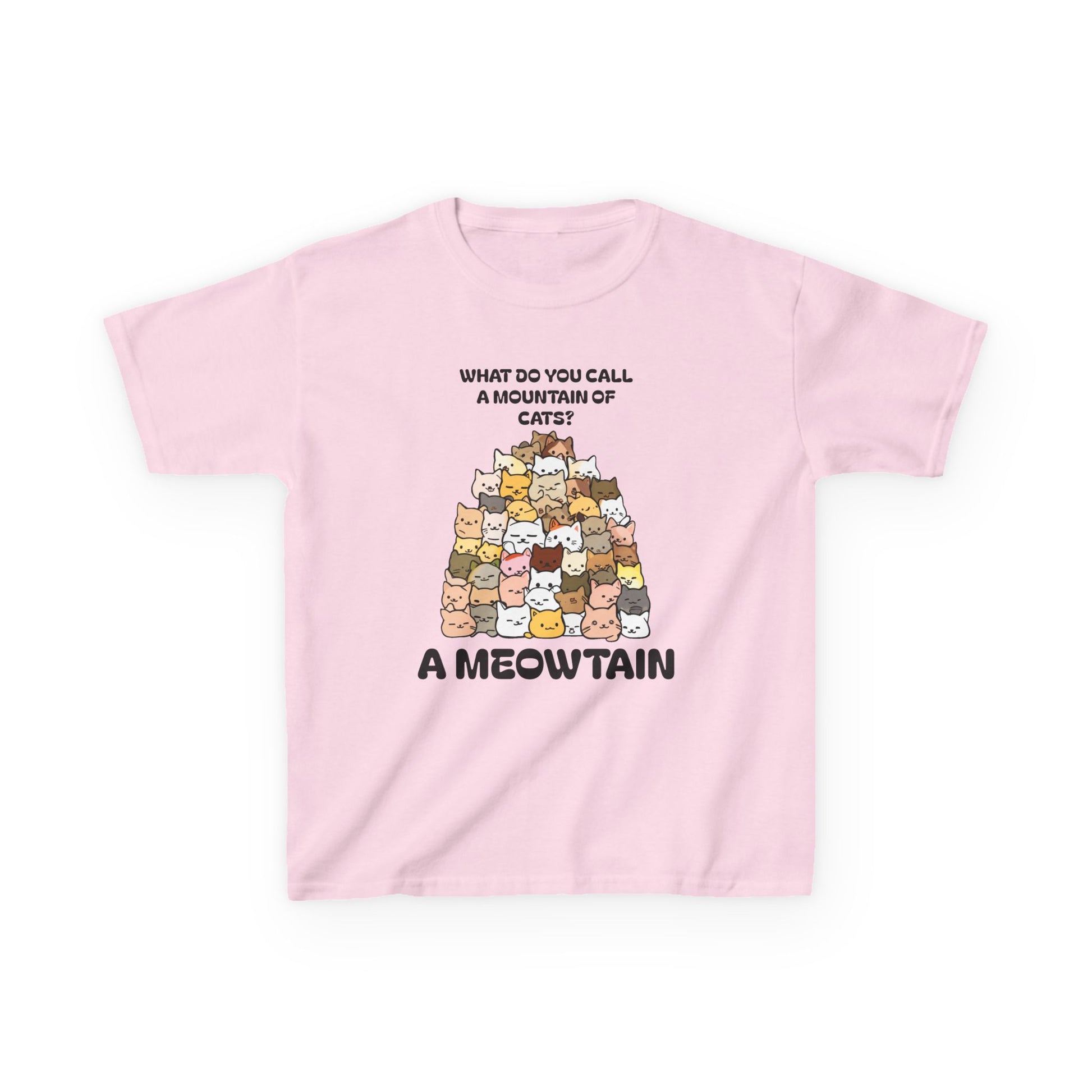 A Meowtain! Funny Cat Pile T-Shirt for Kids – Cute Unisex Graphic Tee