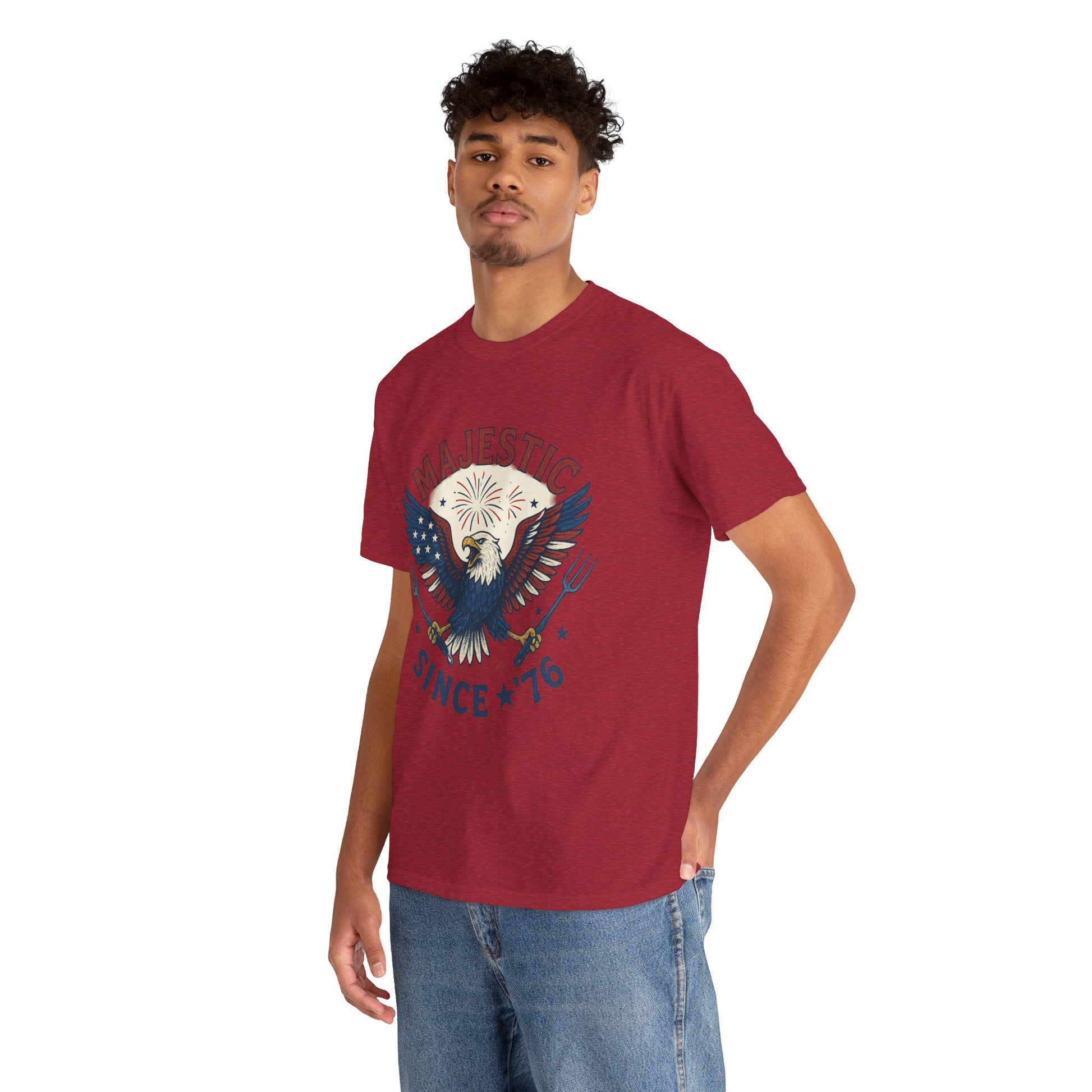 Majestic Eagle Since '76 T-Shirt – Vintage American Flag Tee for Men & Women, Patriotic USA Graphic Shirt