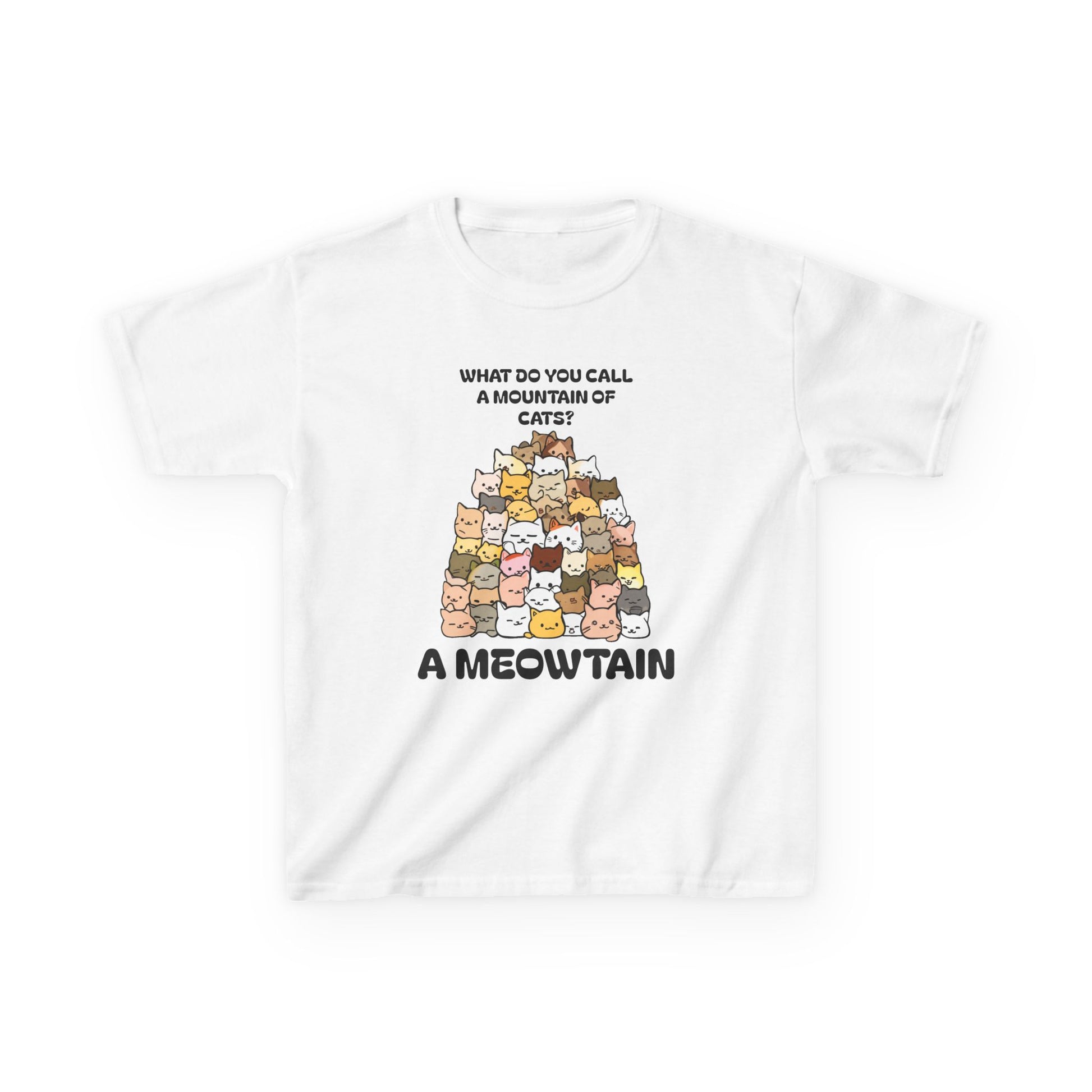 A Meowtain! Funny Cat Pile T-Shirt for Kids – Cute Unisex Graphic Tee