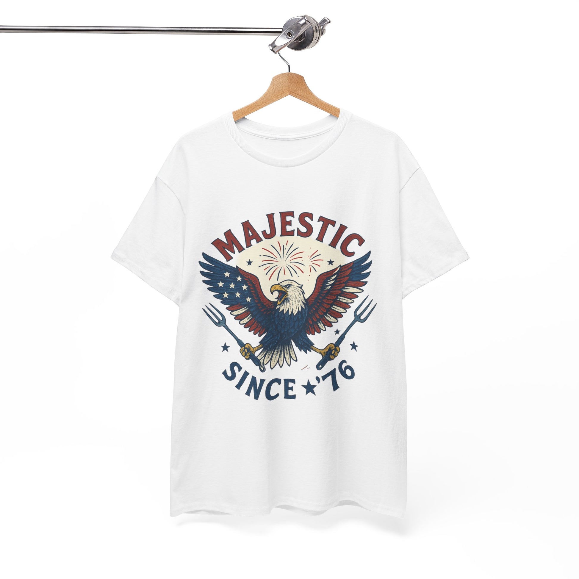 Majestic Eagle Since '76 T-Shirt – Vintage American Flag Tee for Men & Women, Patriotic USA Graphic Shirt