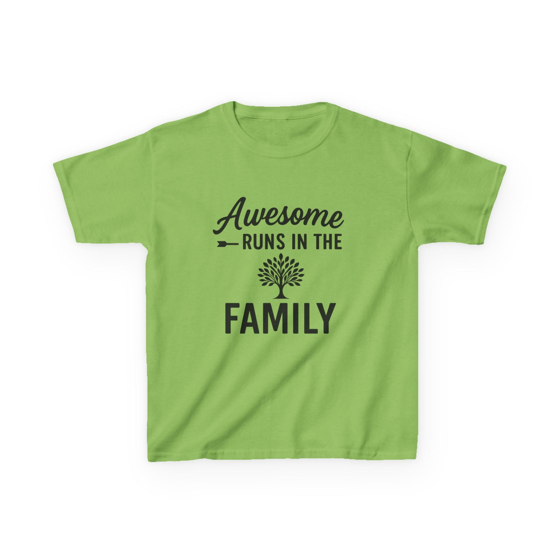 Awesome Runs In The Family Kids T-Shirt – Unisex Heavy Cotton Tee