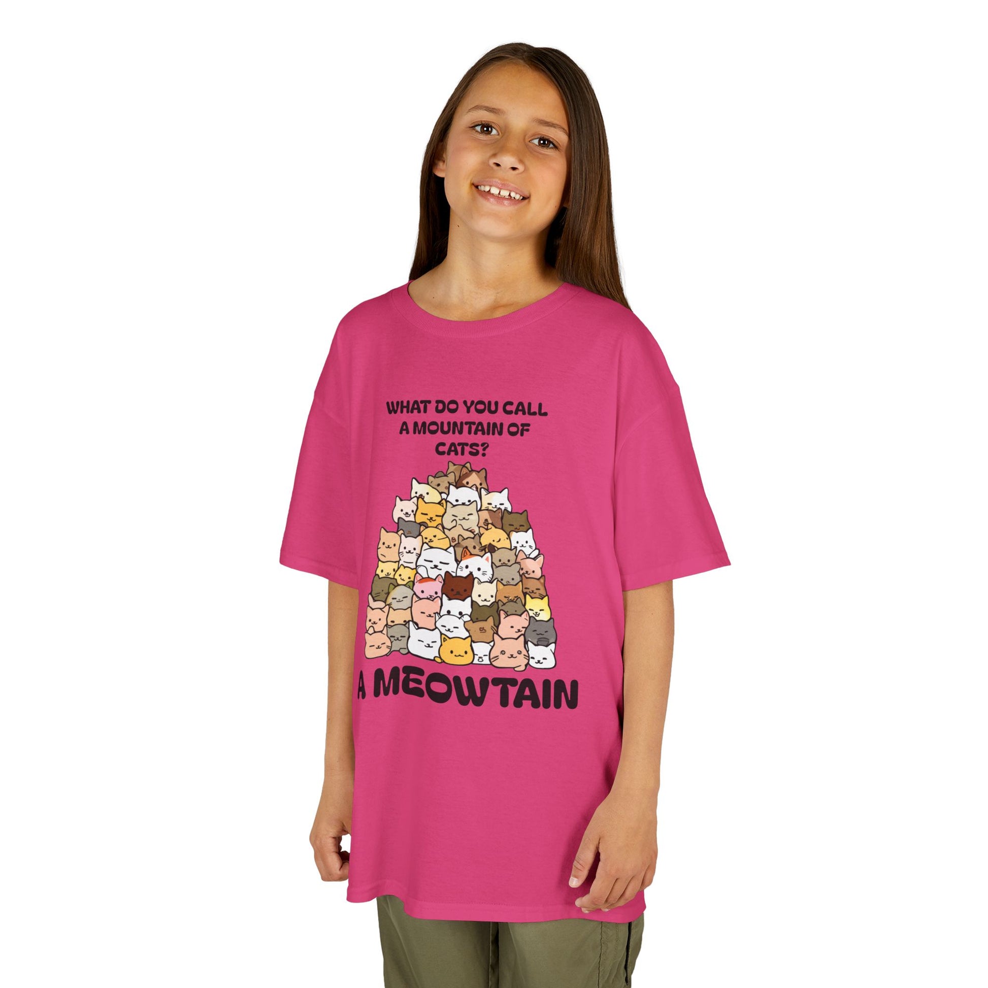 A Meowtain! Funny Cat Pile T-Shirt for Kids – Cute Unisex Graphic Tee