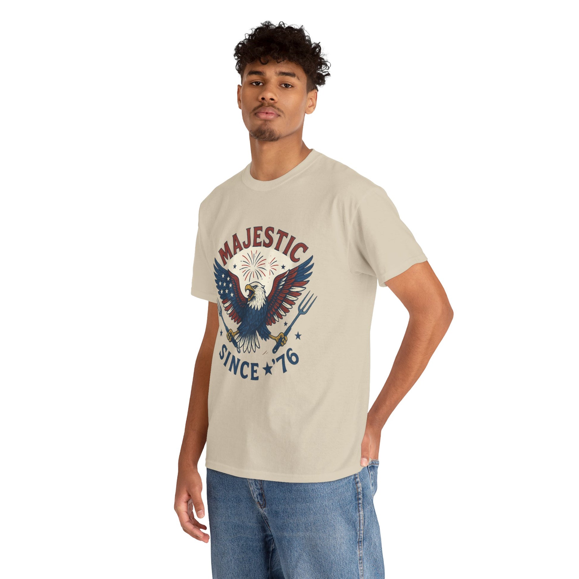 Majestic Eagle Since '76 T-Shirt – Vintage American Flag Tee for Men & Women, Patriotic USA Graphic Shirt