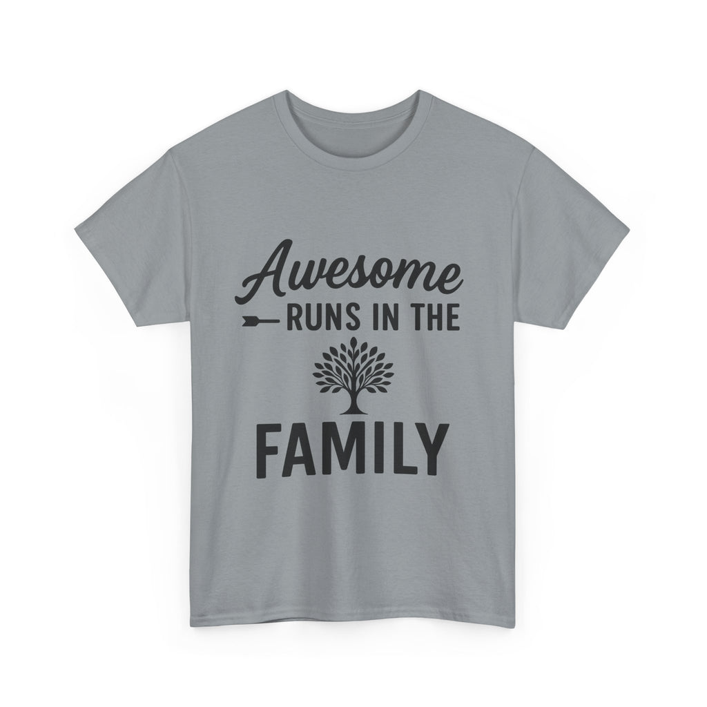 Awesome Runs In The Family – Unisex Cotton Family T-Shirt