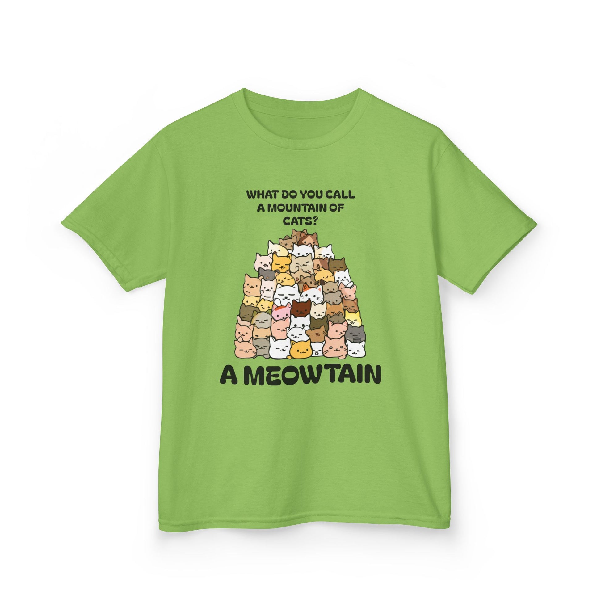 A Meowtain! Funny Cat Pile T-Shirt for Kids – Cute Unisex Graphic Tee
