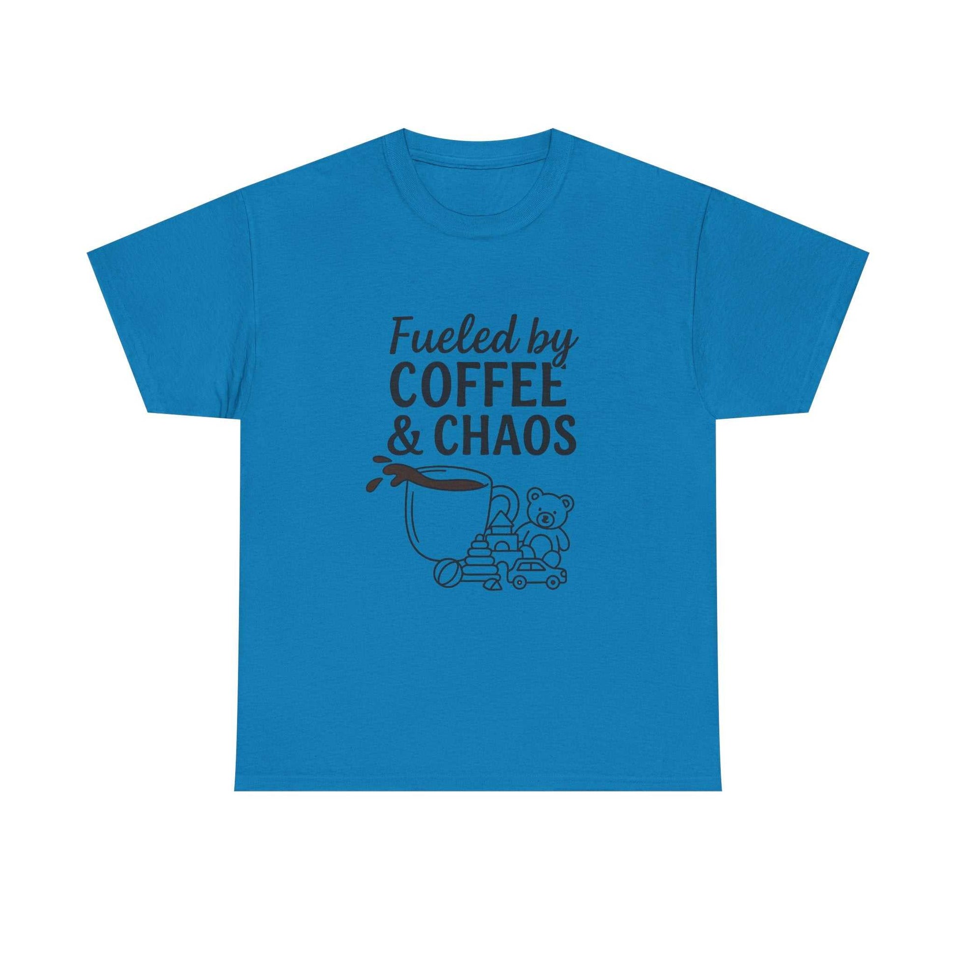 Fueled by Coffee & Chaos Shirt – Funny Unisex Tee for Moms & Dads