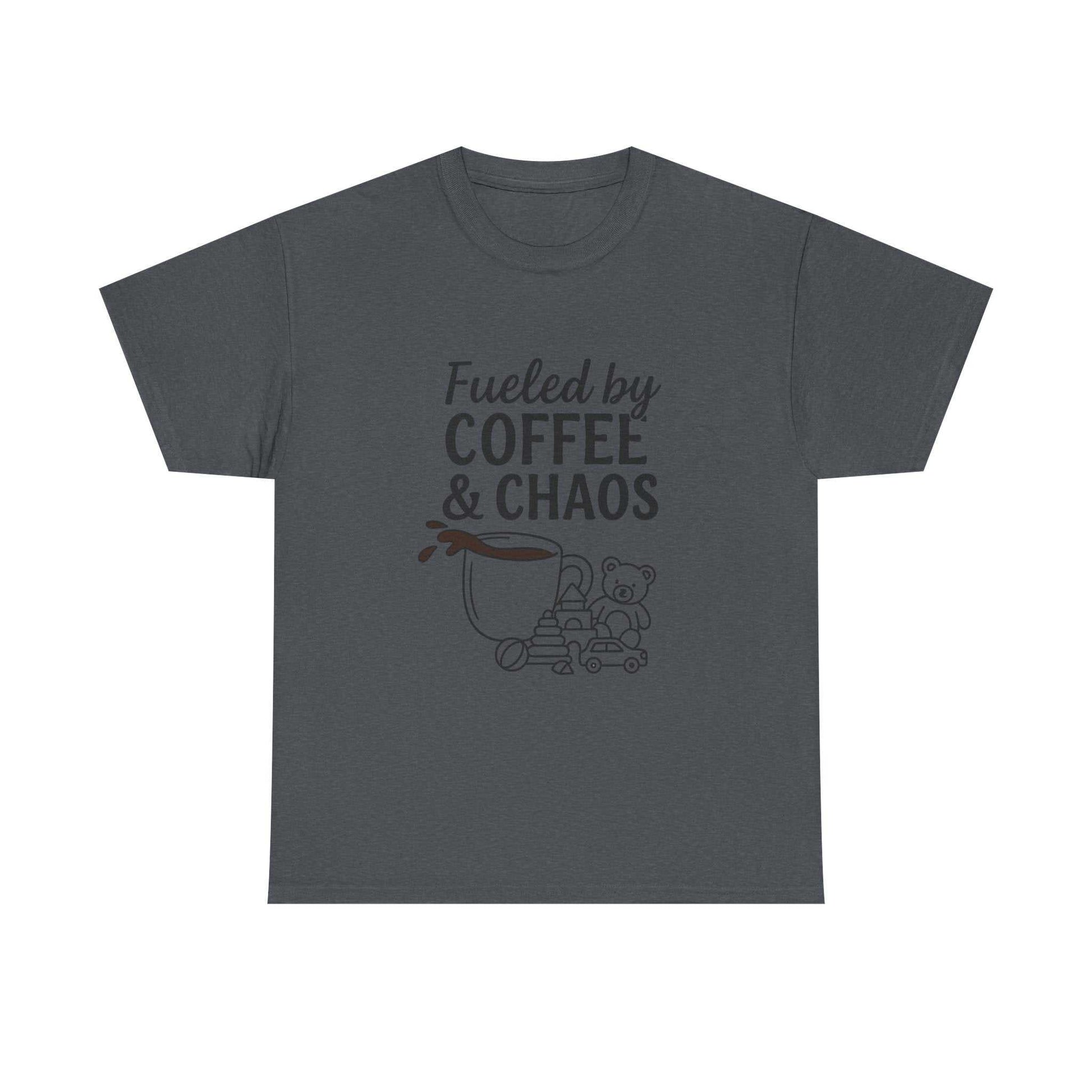 Fueled by Coffee & Chaos Shirt – Funny Unisex Tee for Moms & Dads
