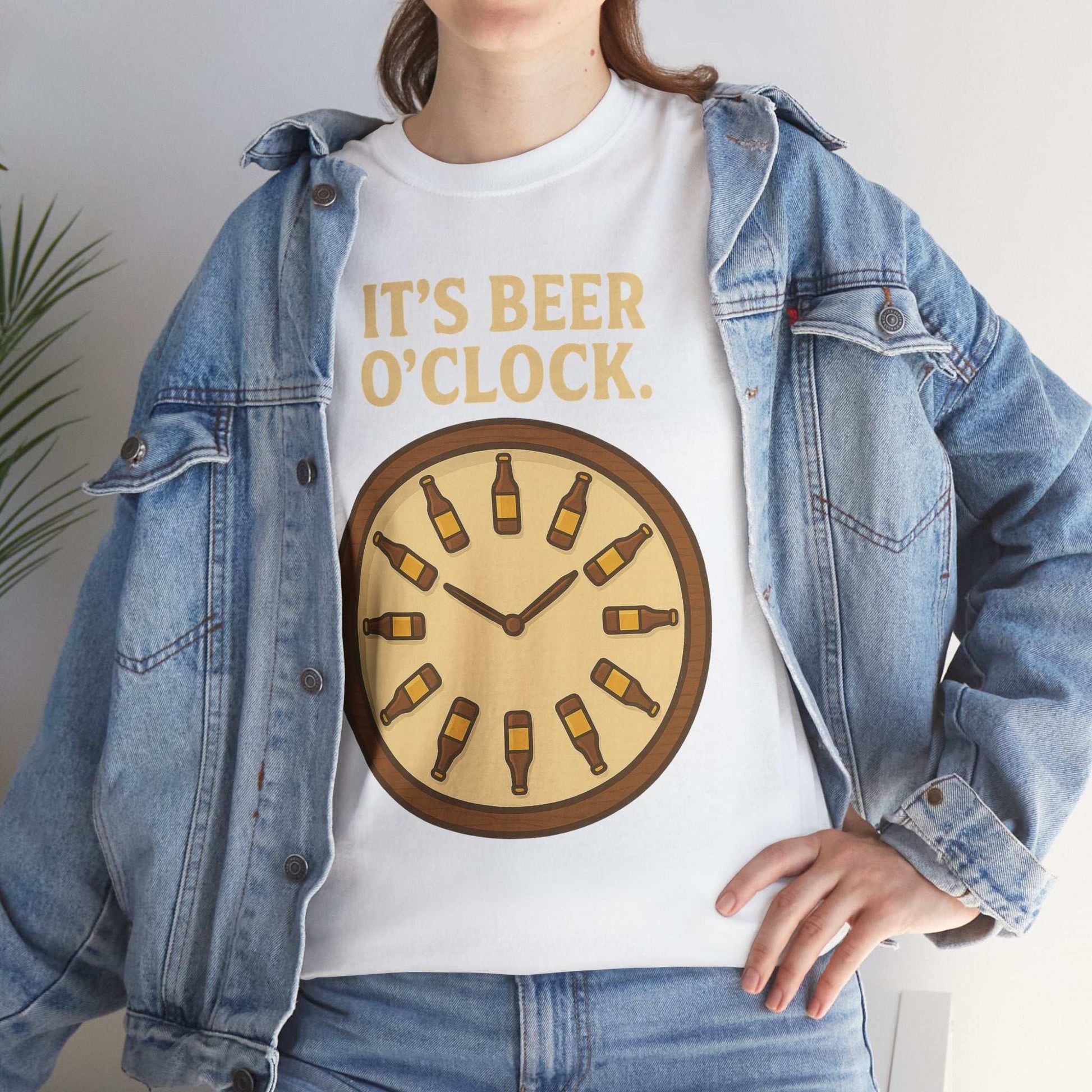 It’s Beer O’Clock Tee – Funny Unisex Cotton Beer Lover Shirt