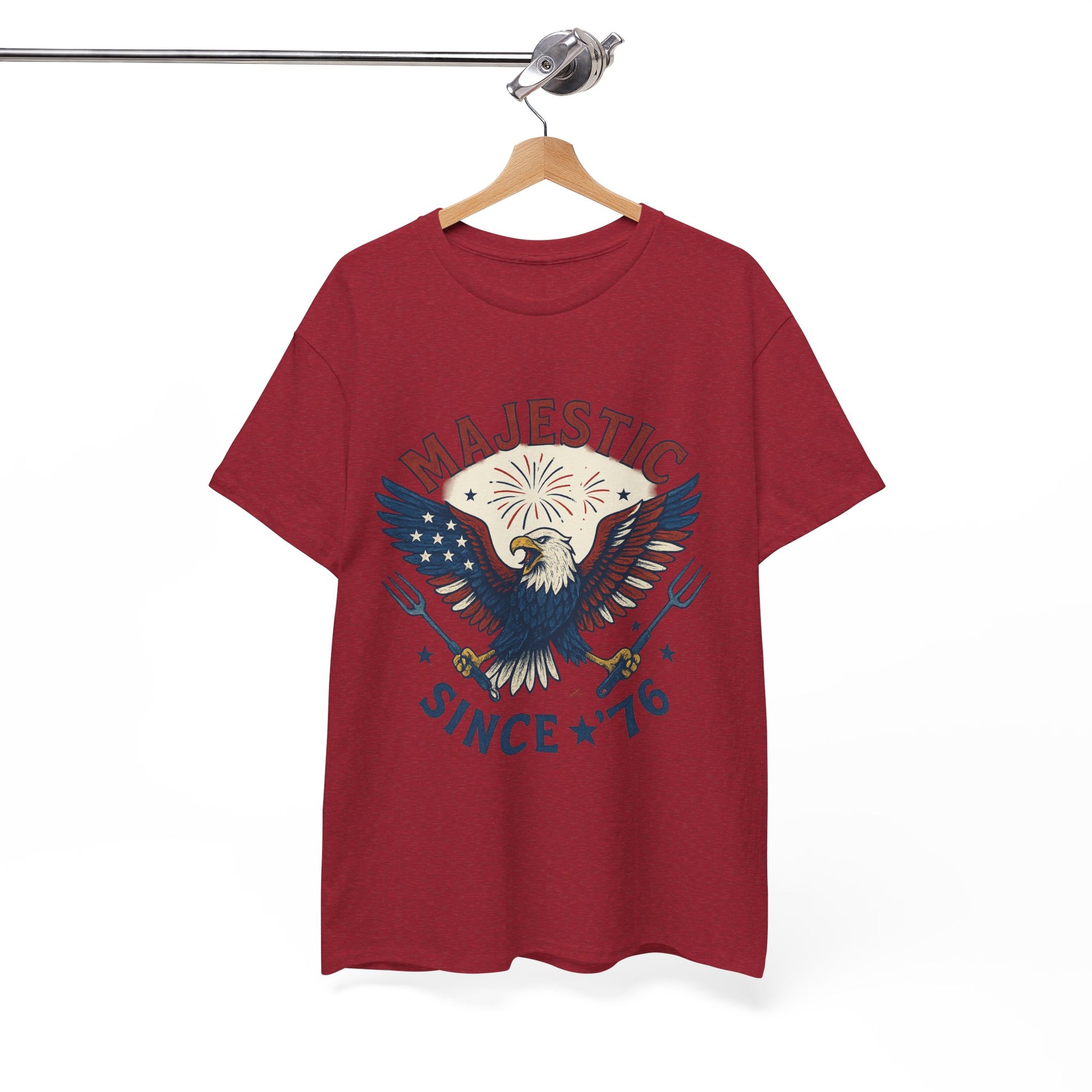Majestic Eagle Since '76 T-Shirt – Vintage American Flag Tee for Men & Women, Patriotic USA Graphic Shirt