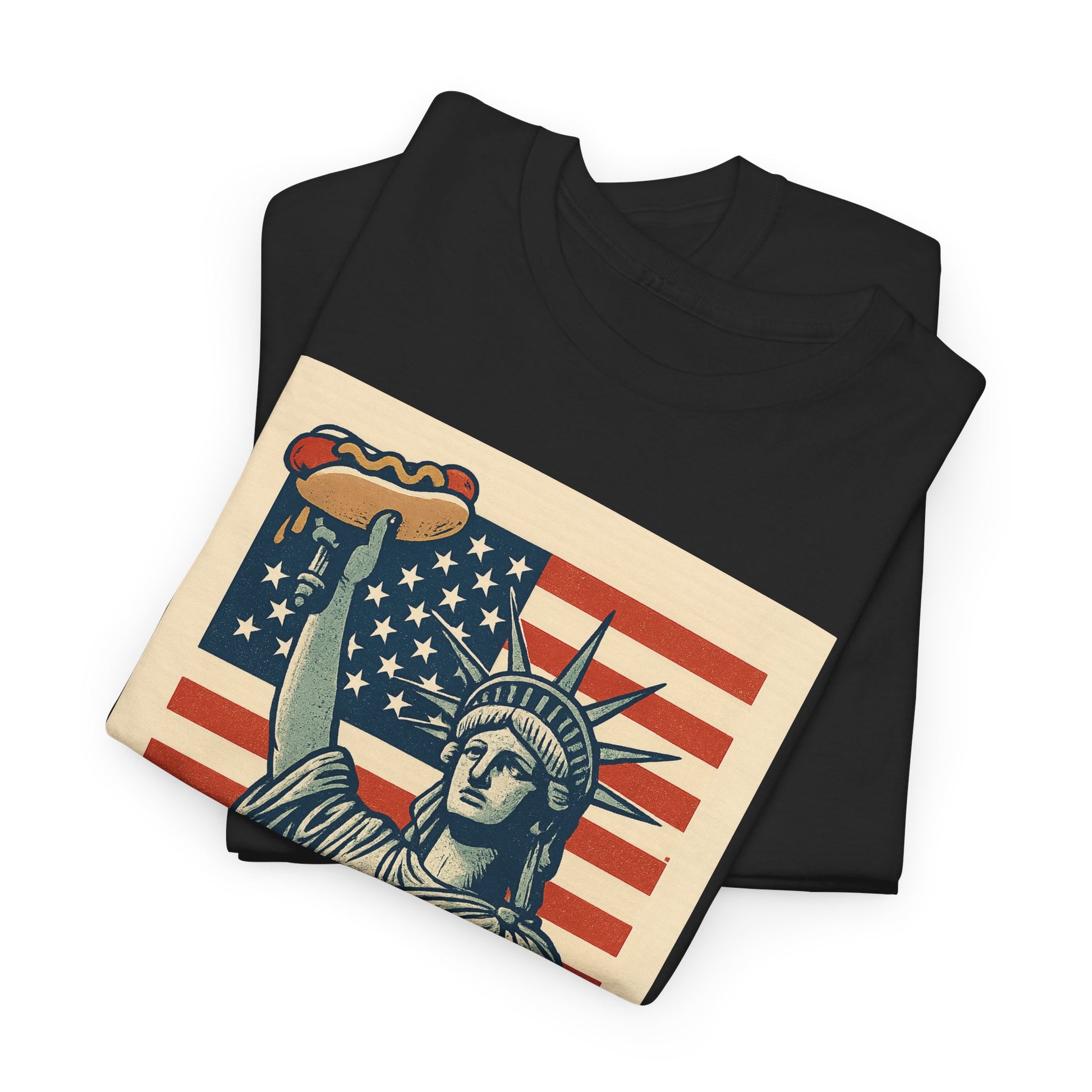 Freedom Tastes Better With Mustard T-Shirt – Funny 4th of July Hot Dog Tee, Patriotic Graphic Shirt for Men & Women
