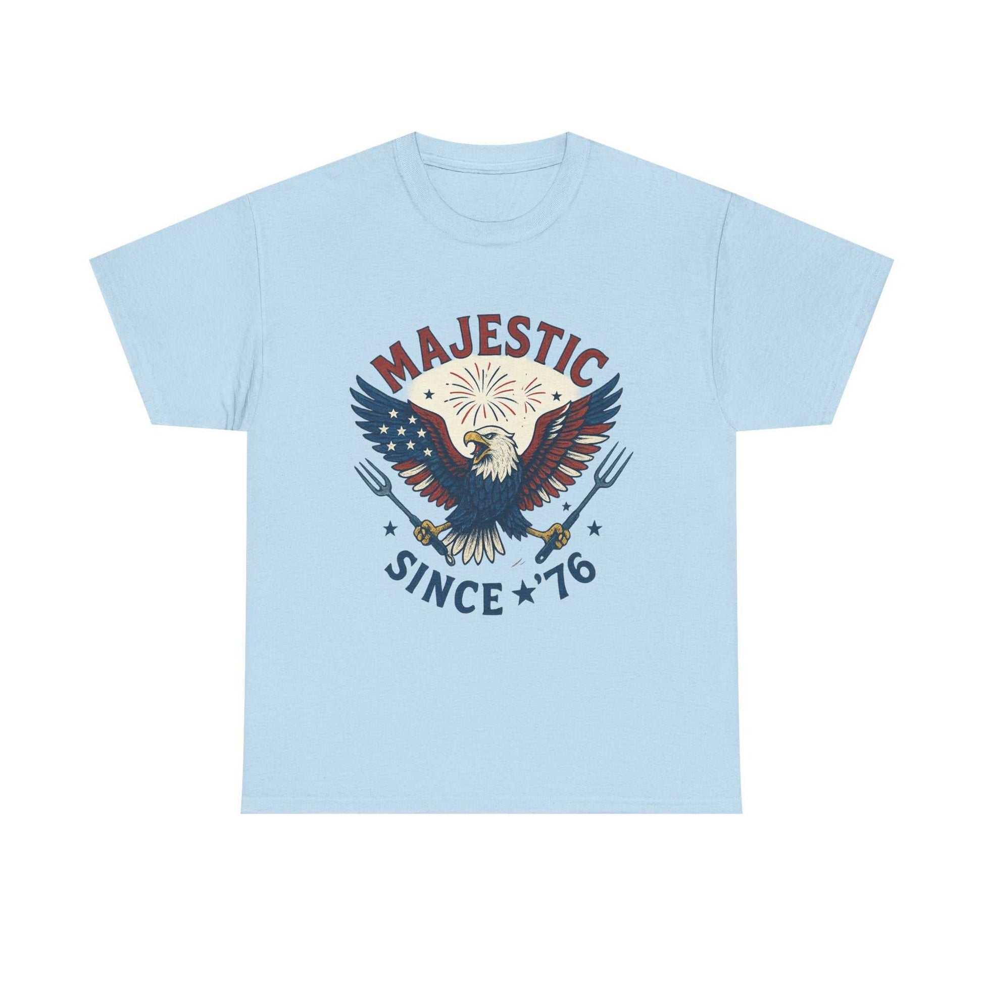 Majestic Eagle Since '76 T-Shirt – Vintage American Flag Tee for Men & Women, Patriotic USA Graphic Shirt
