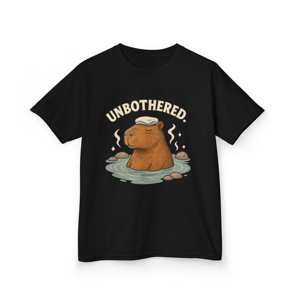 Unbothered Capybara T-Shirt for Kids – Funny Chill Animal Graphic Tee | Soft Cotton Unisex Fit
