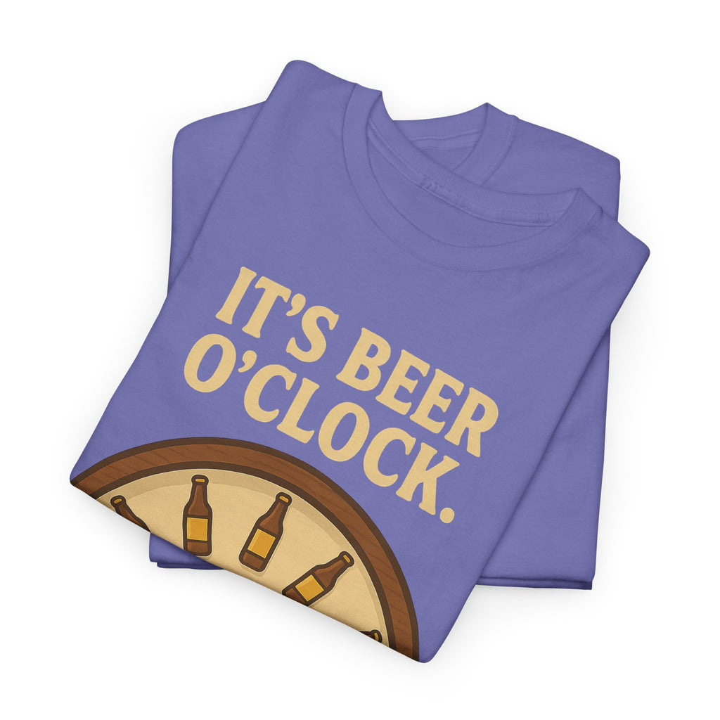 It’s Beer O’Clock Tee – Funny Unisex Cotton Beer Lover Shirt