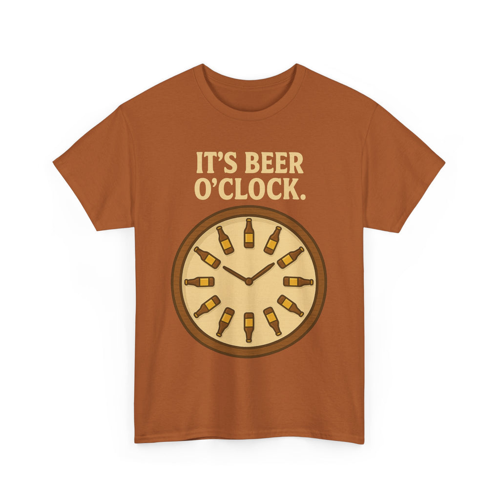 It’s Beer O’Clock Tee – Funny Unisex Cotton Beer Lover Shirt