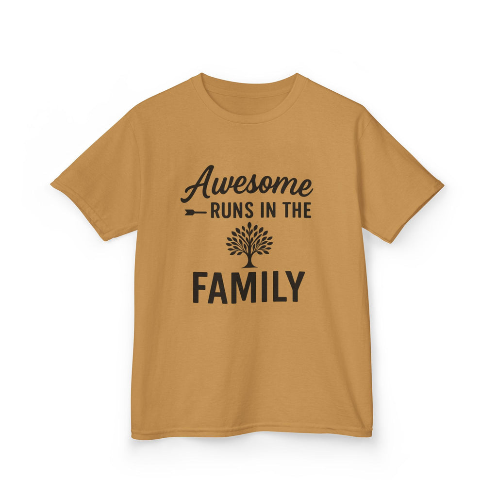 Awesome Runs In The Family Kids T-Shirt – Unisex Heavy Cotton Tee