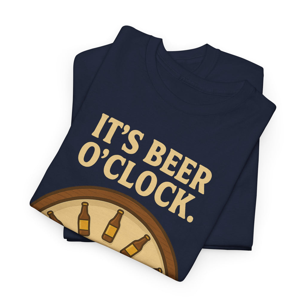 It’s Beer O’Clock Tee – Funny Unisex Cotton Beer Lover Shirt
