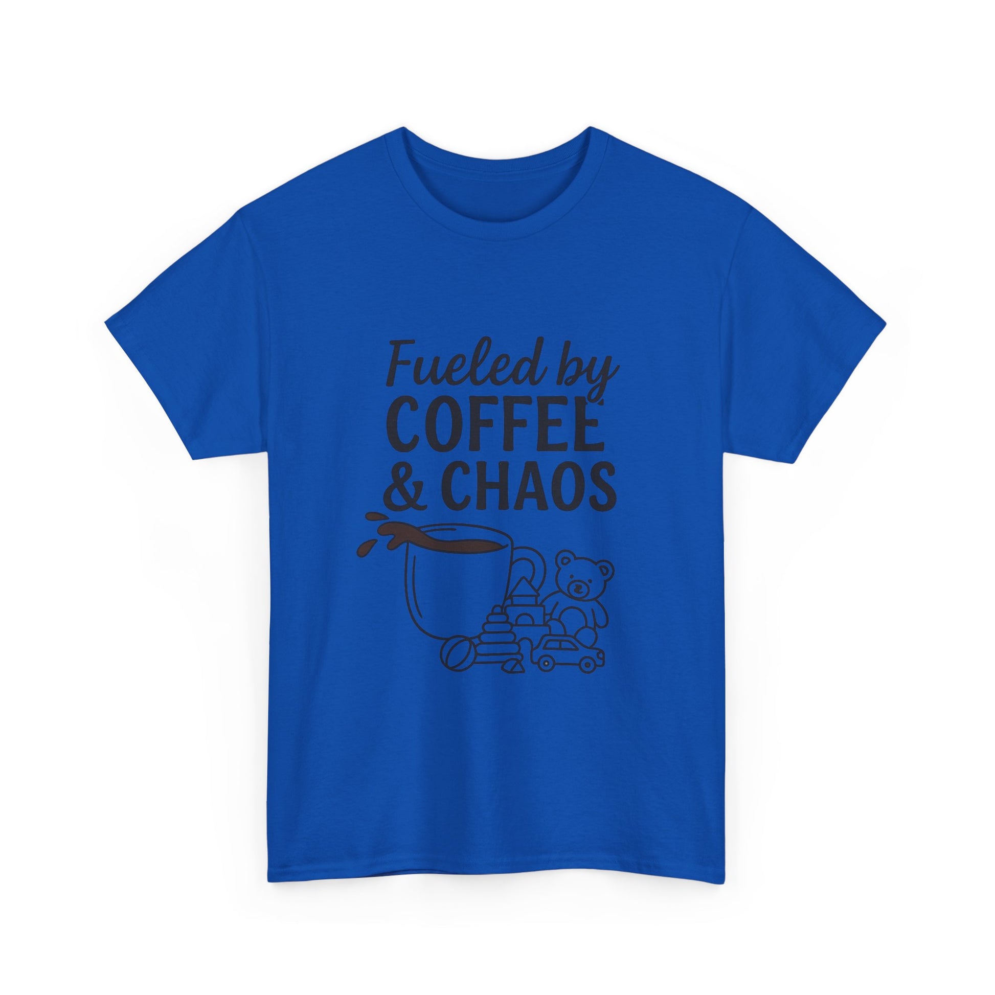Fueled by Coffee & Chaos Shirt – Funny Unisex Tee for Moms & Dads