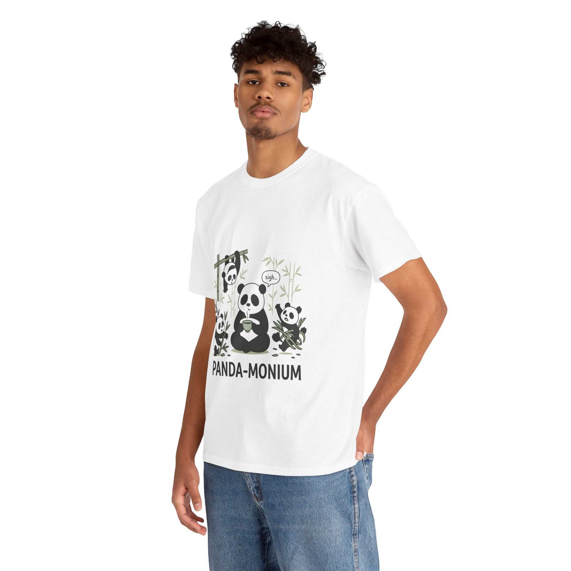 Unisex Panda-Monium T-Shirt – Fun Casual Wear for Animal Lovers