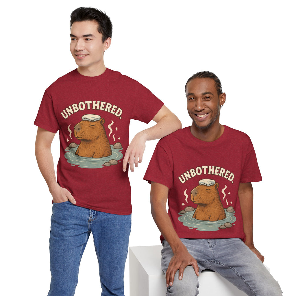 Unbothered Capybara Shirt – Funny Unisex Cotton Tee for Chill Vibes
