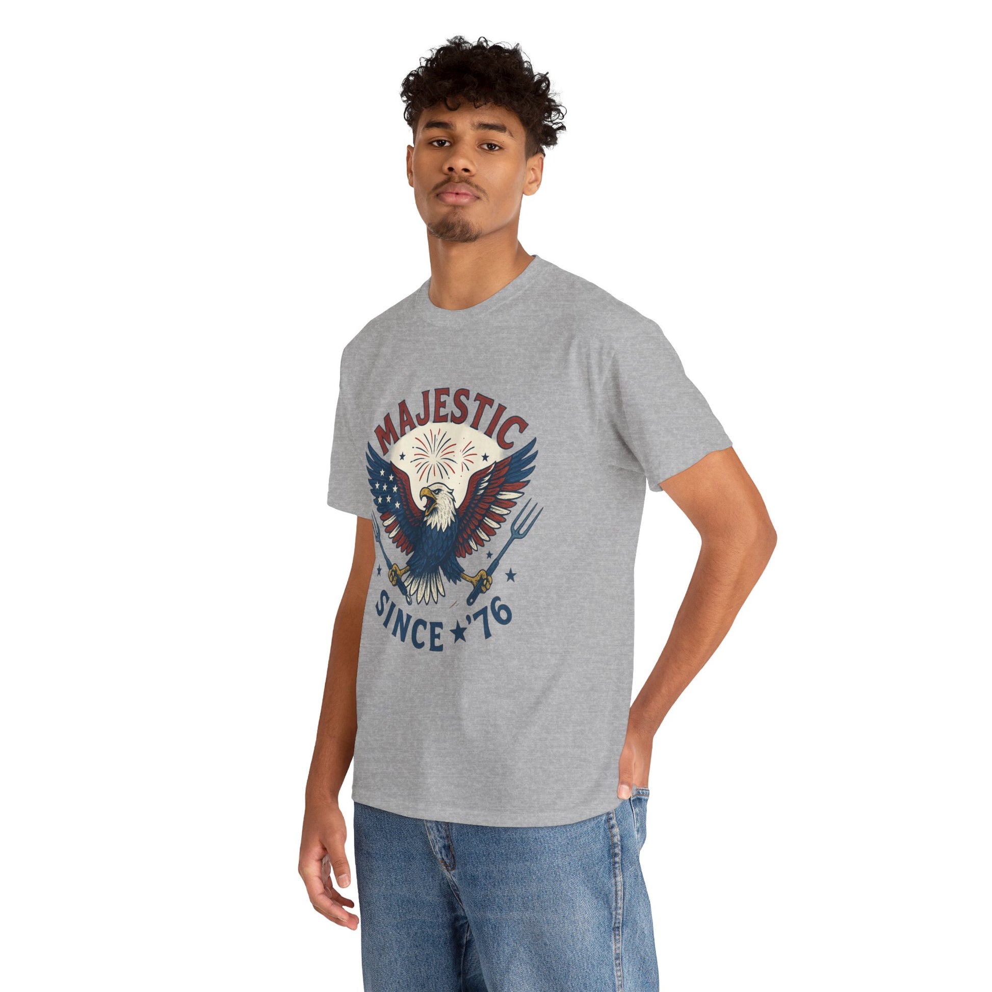Majestic Eagle Since '76 T-Shirt – Vintage American Flag Tee for Men & Women, Patriotic USA Graphic Shirt