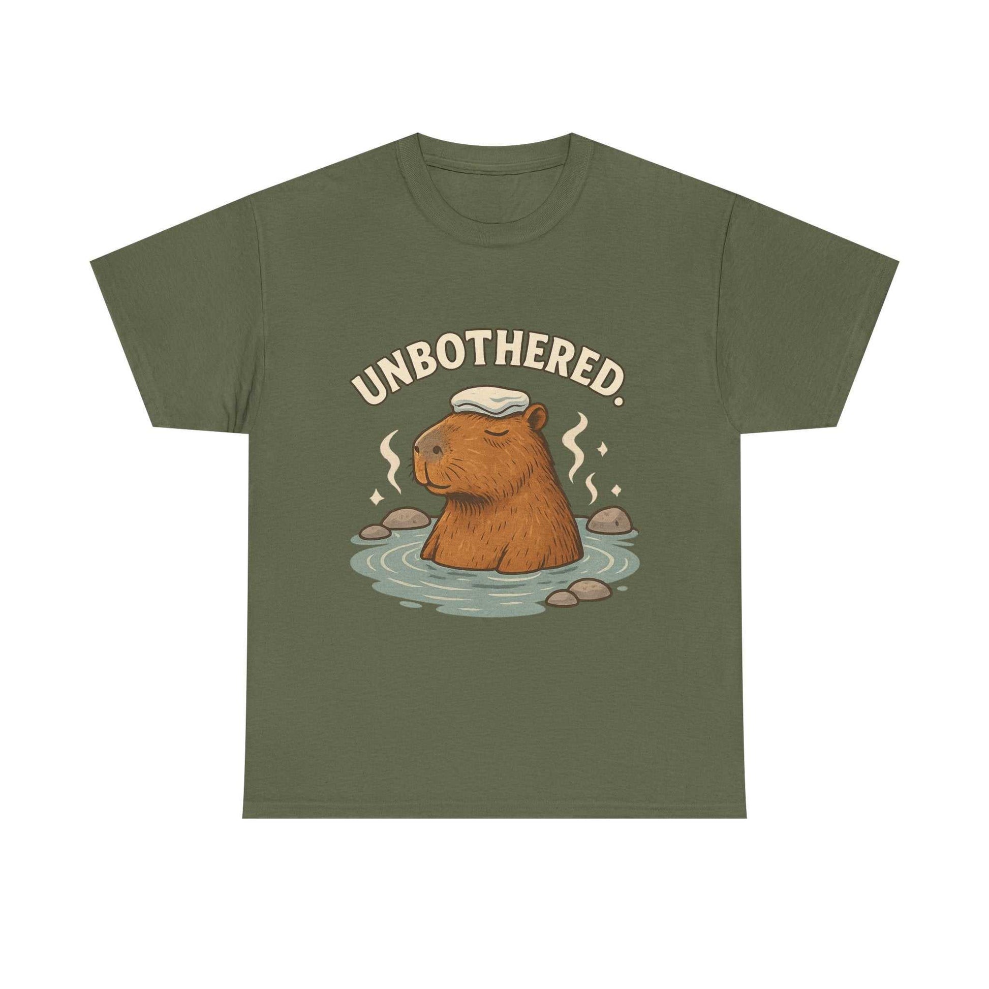 Unbothered Capybara Shirt – Funny Unisex Cotton Tee for Chill Vibes