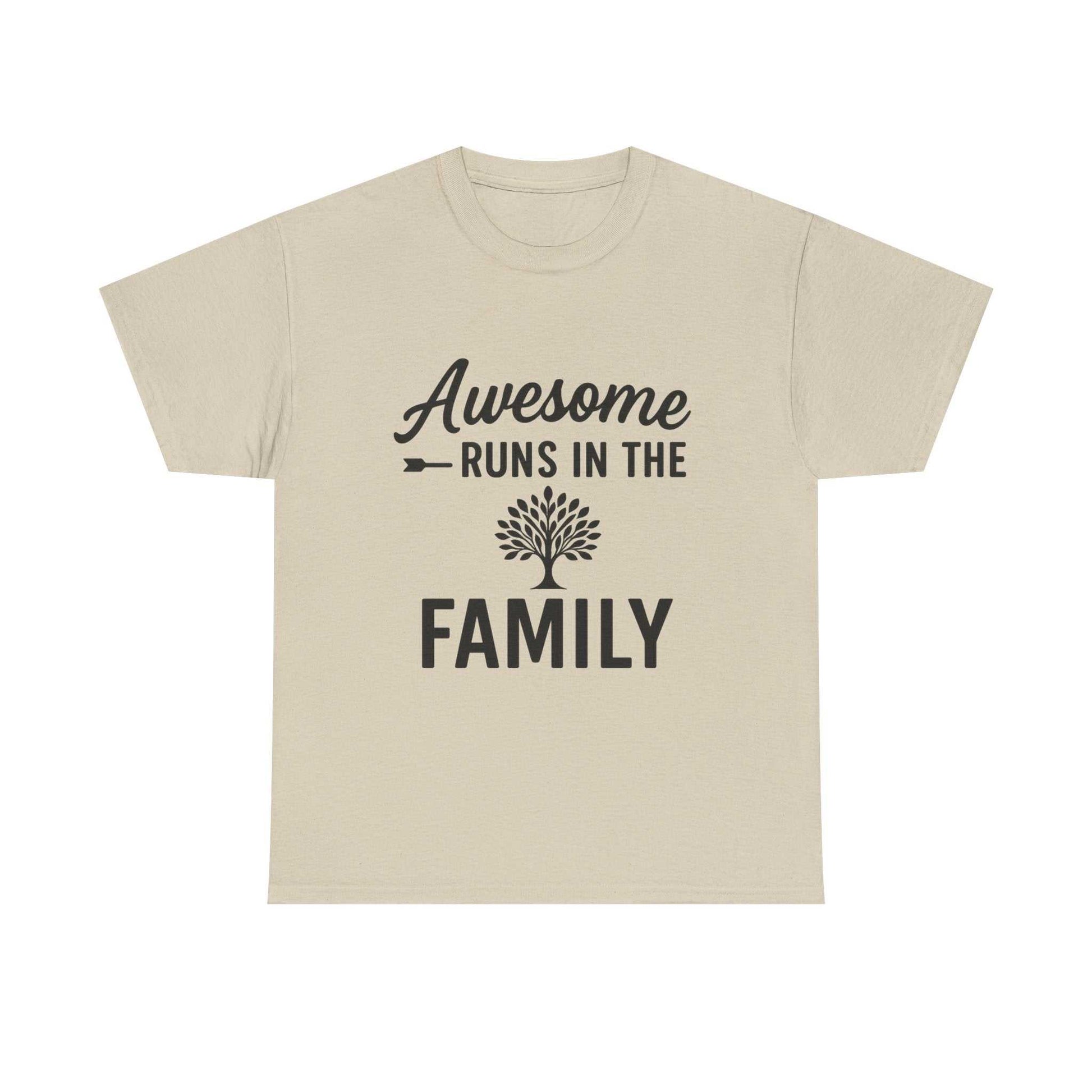Awesome Runs In The Family – Unisex Cotton Family T-Shirt