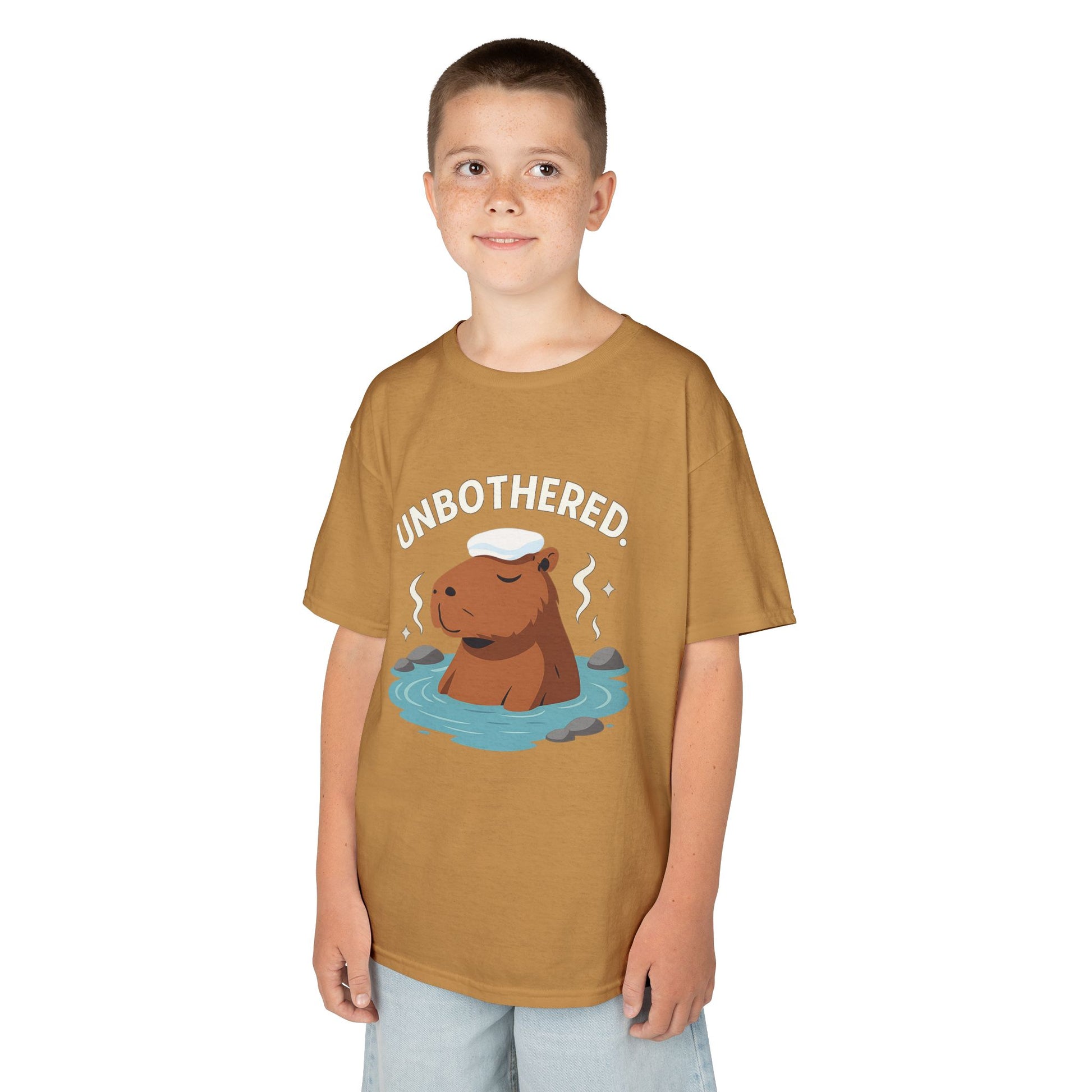 Chill Capybara Kids T-Shirt – Relaxed Vibe Unisex Heavy Cotton Tee