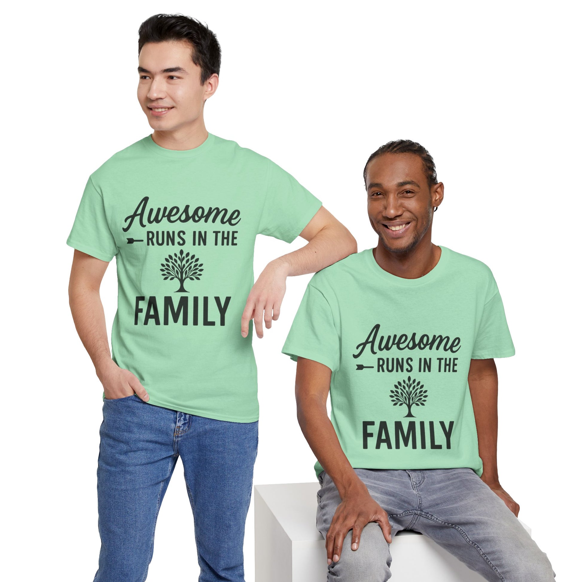 Awesome Runs In The Family – Unisex Cotton Family T-Shirt
