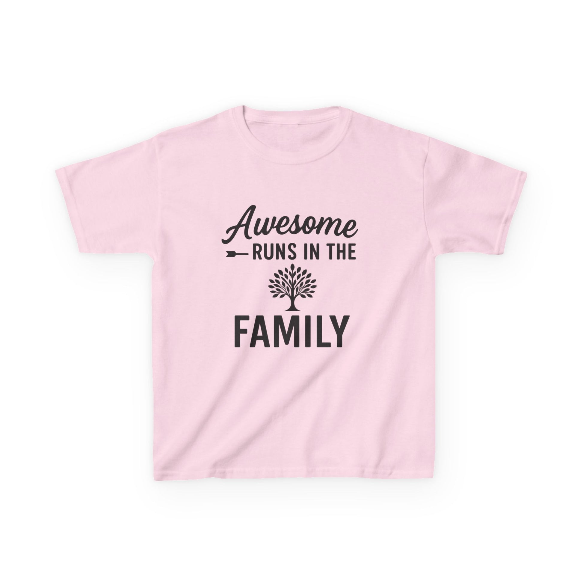 Awesome Runs In The Family Kids T-Shirt – Unisex Heavy Cotton Tee