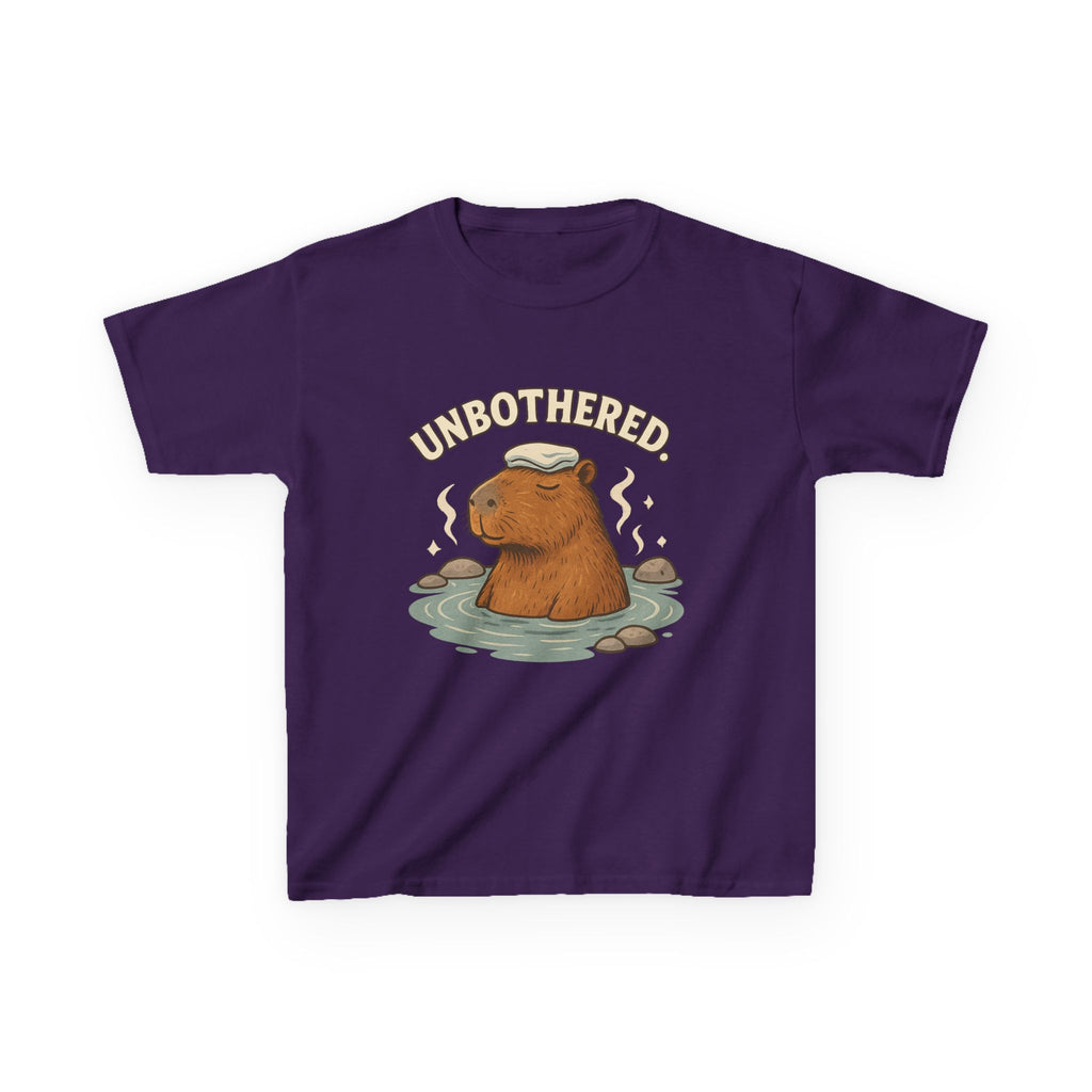 Unbothered Capybara T-Shirt for Kids – Funny Chill Animal Graphic Tee | Soft Cotton Unisex Fit