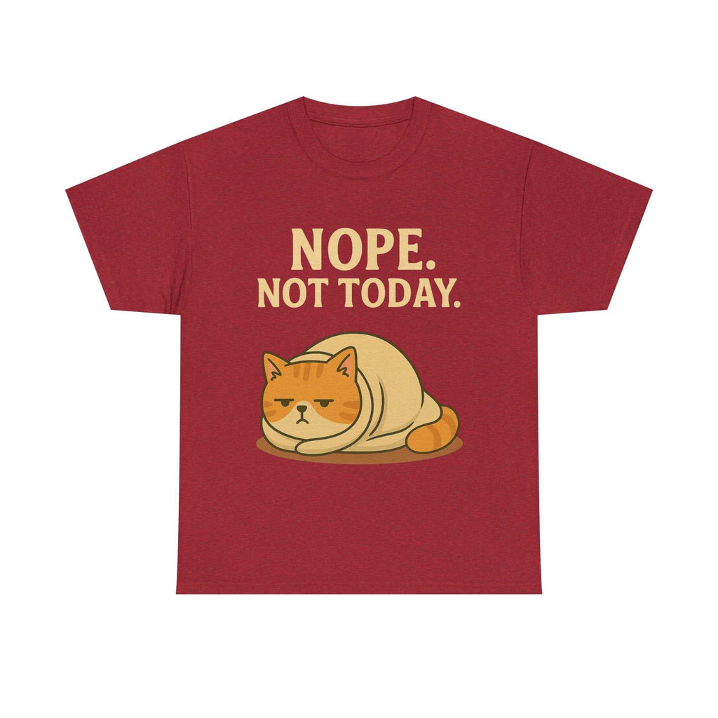Lazy Cat "Nope. Not Today." Funny Graphic T-Shirt