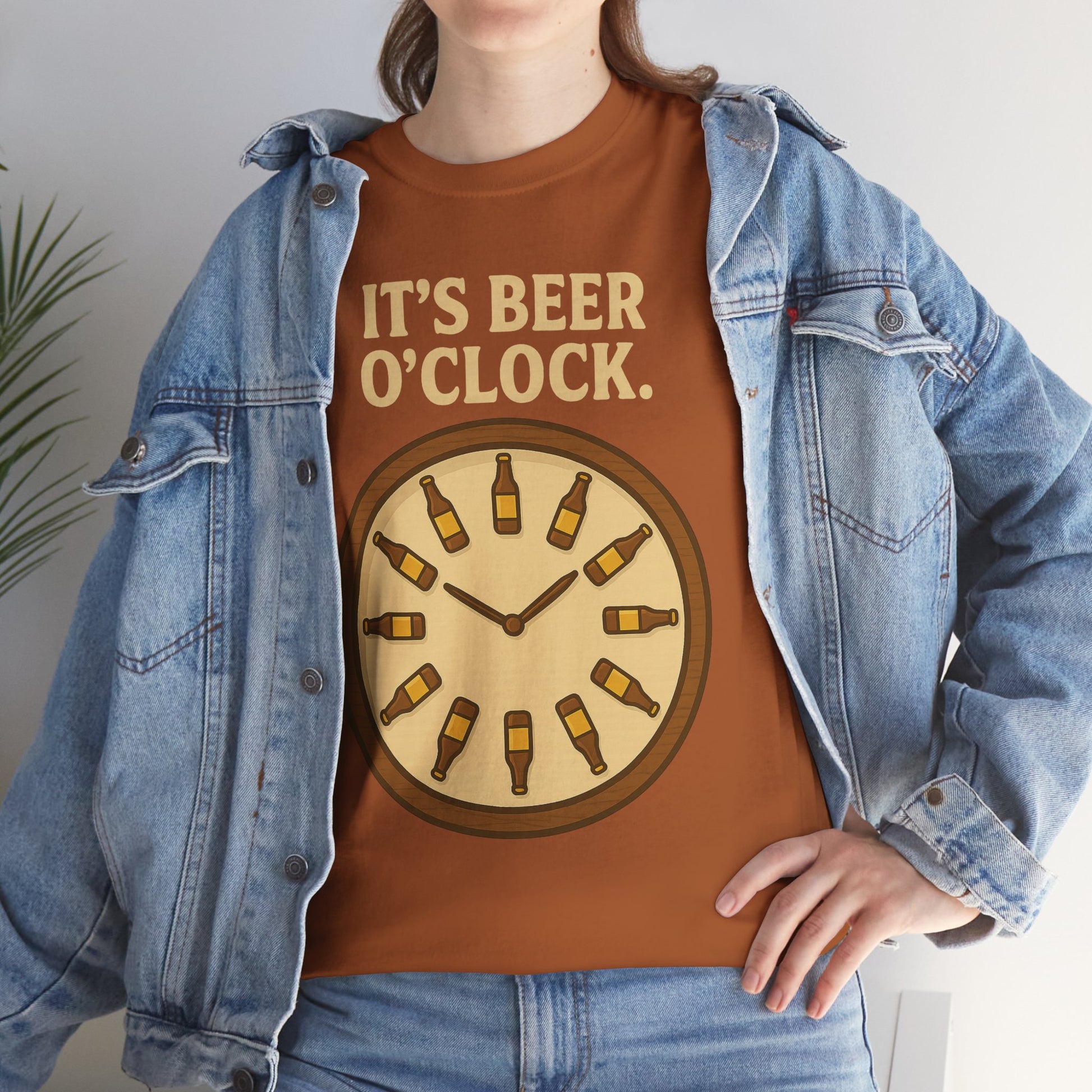 It’s Beer O’Clock Tee – Funny Unisex Cotton Beer Lover Shirt