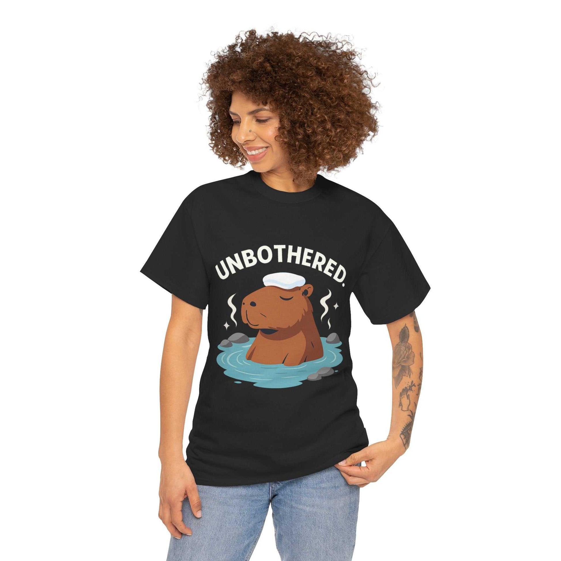Chill Capybara Shirt – Unisex Heavy Cotton Tee with Relaxed Vibes
