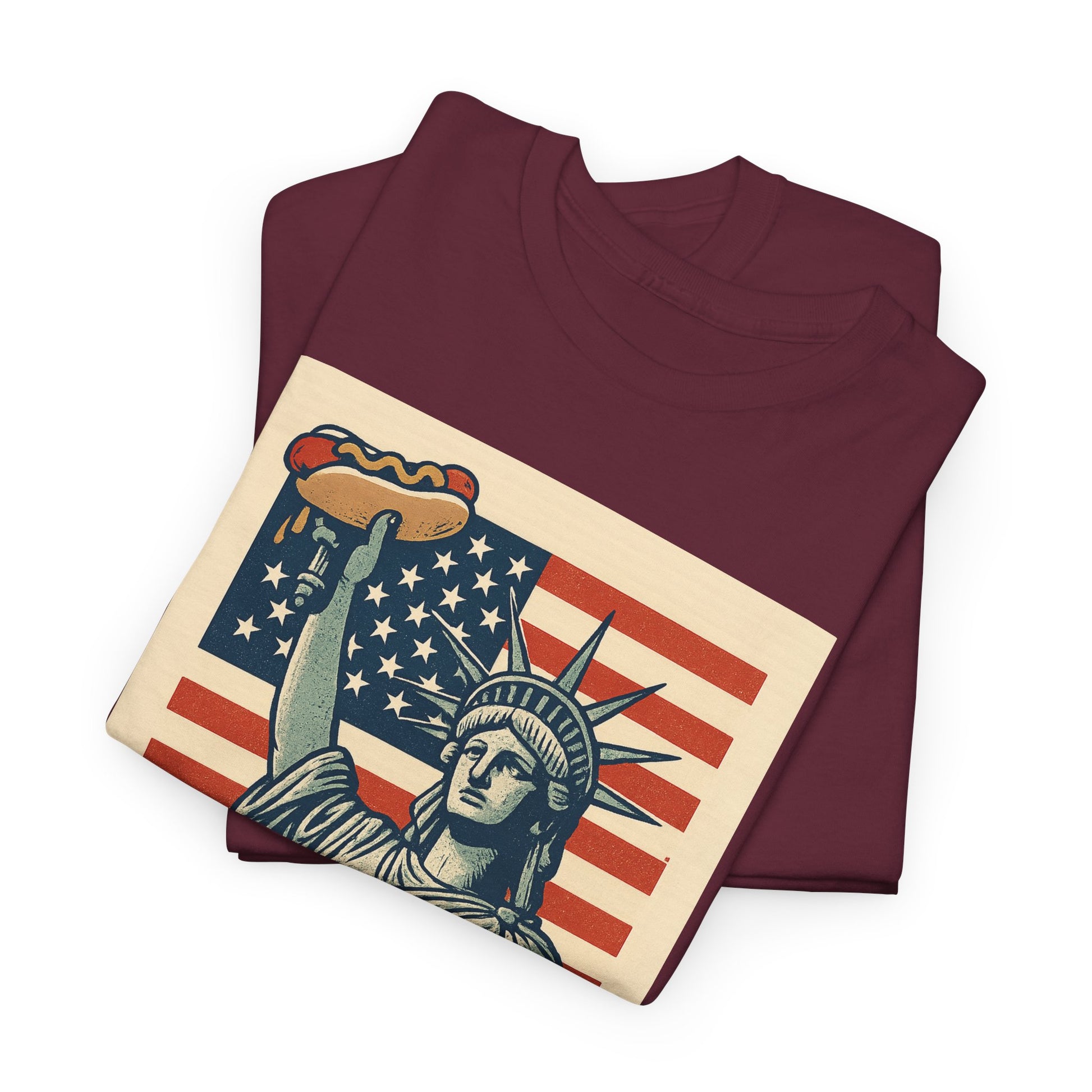Freedom Tastes Better With Mustard T-Shirt – Funny 4th of July Hot Dog Tee, Patriotic Graphic Shirt for Men & Women