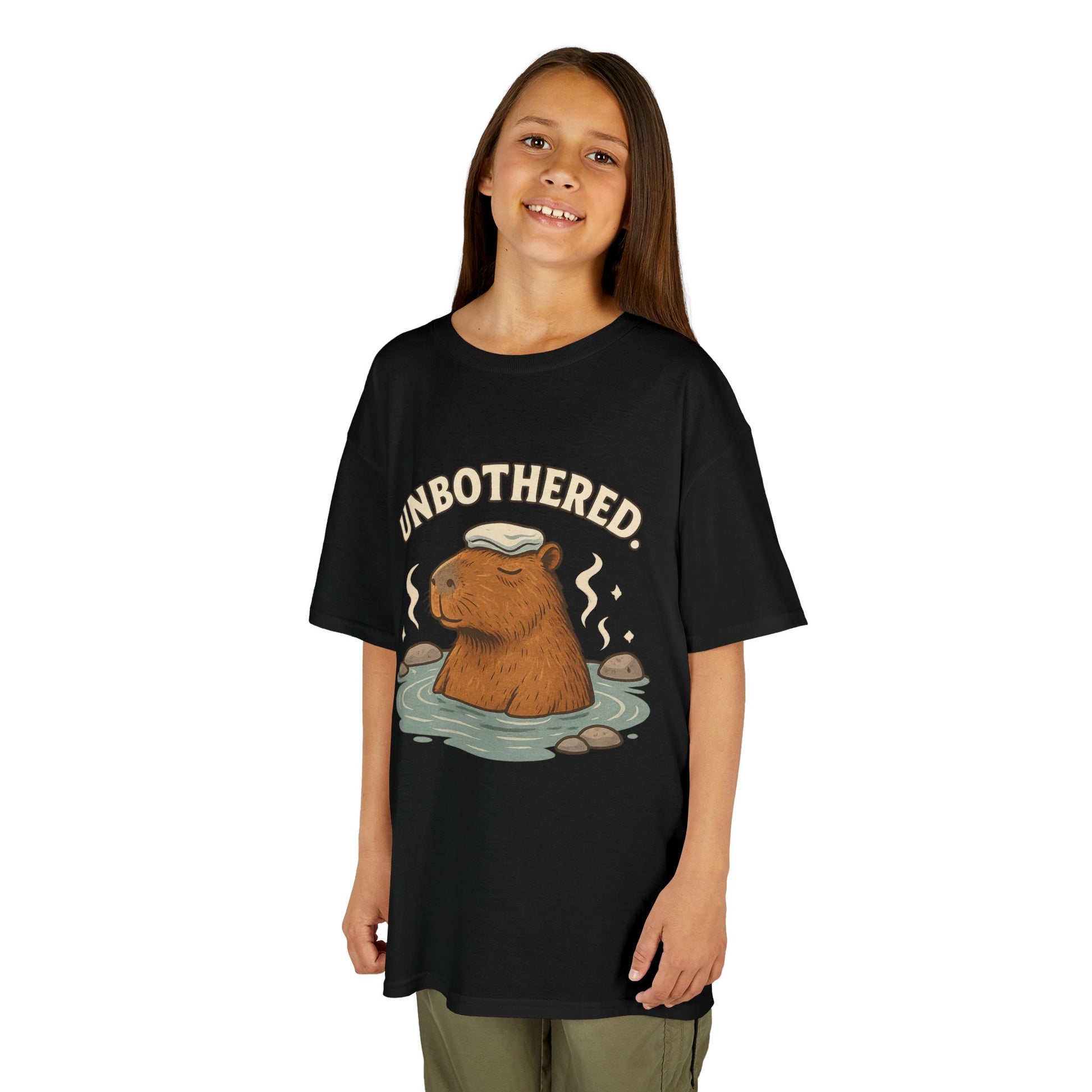 Unbothered Capybara T-Shirt for Kids – Funny Chill Animal Graphic Tee | Soft Cotton Unisex Fit