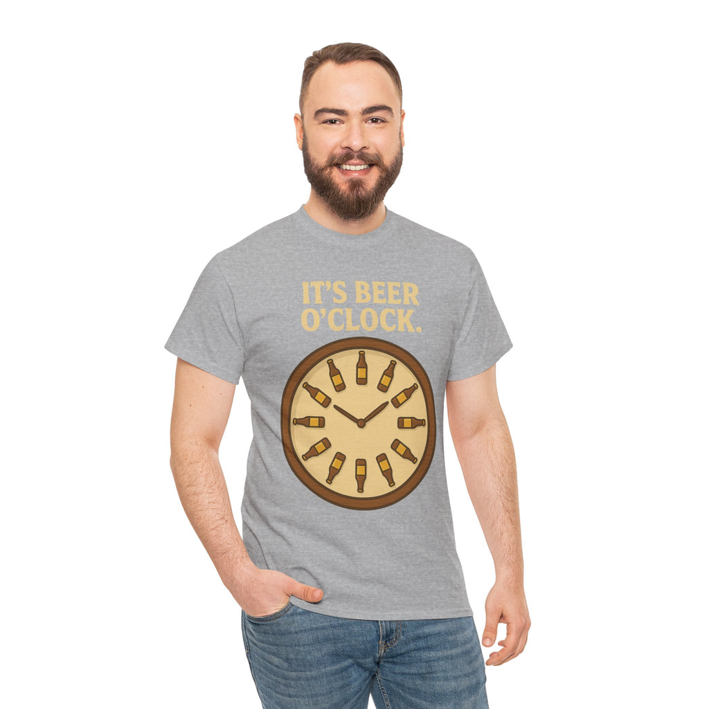 It’s Beer O’Clock Tee – Funny Unisex Cotton Beer Lover Shirt