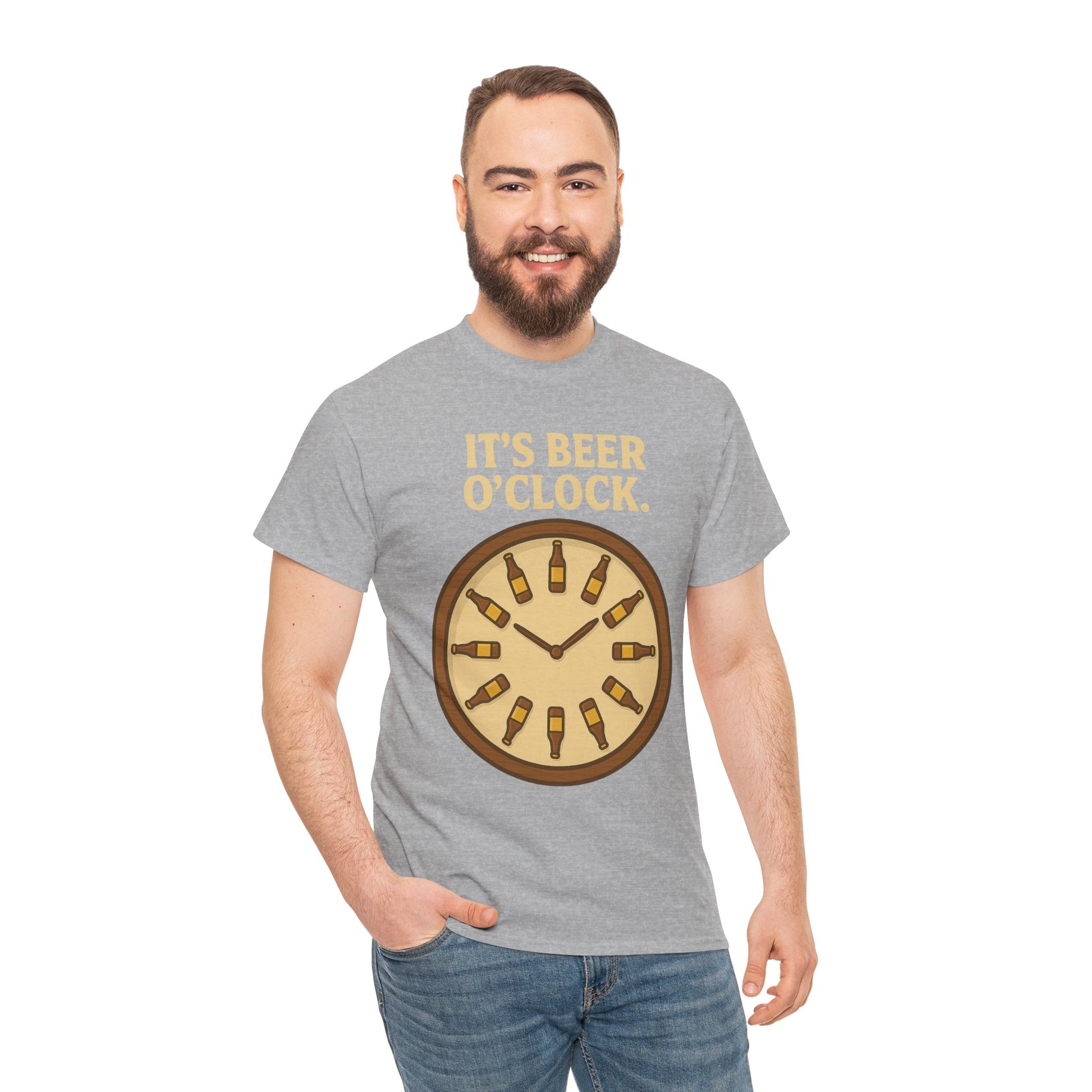 It’s Beer O’Clock Tee – Funny Unisex Cotton Beer Lover Shirt