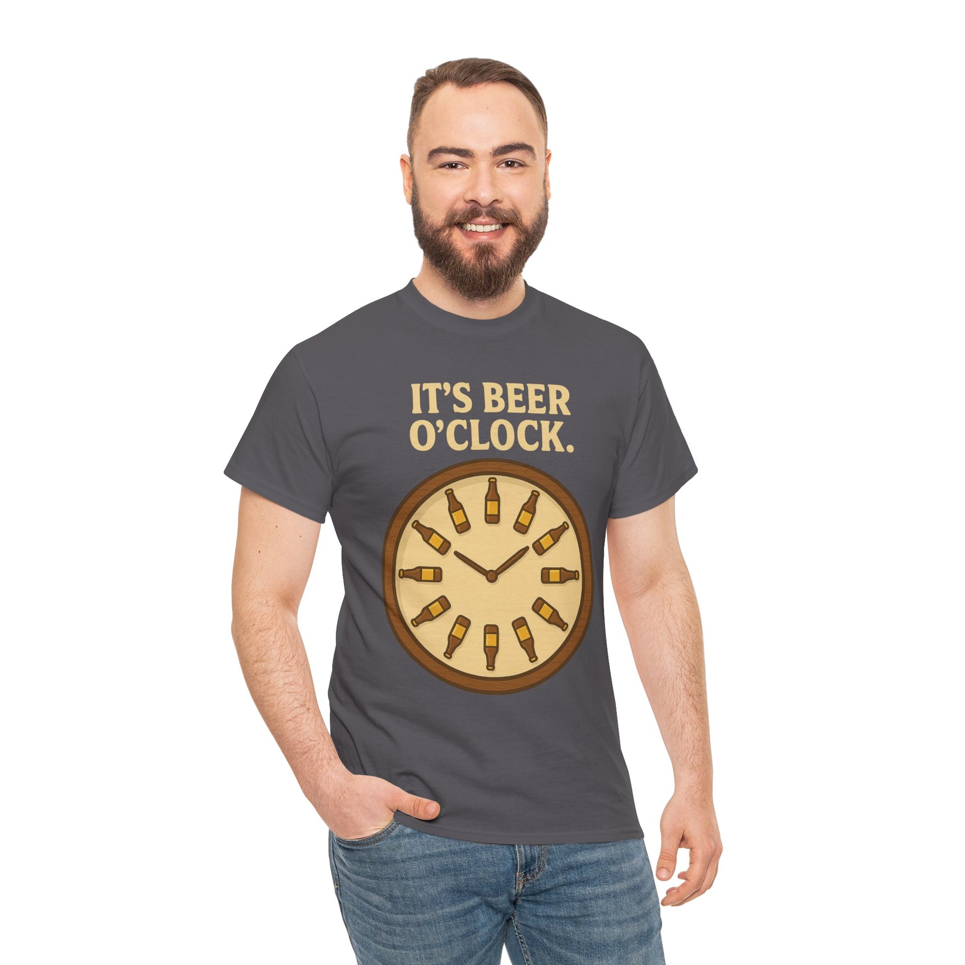 It’s Beer O’Clock Tee – Funny Unisex Cotton Beer Lover Shirt