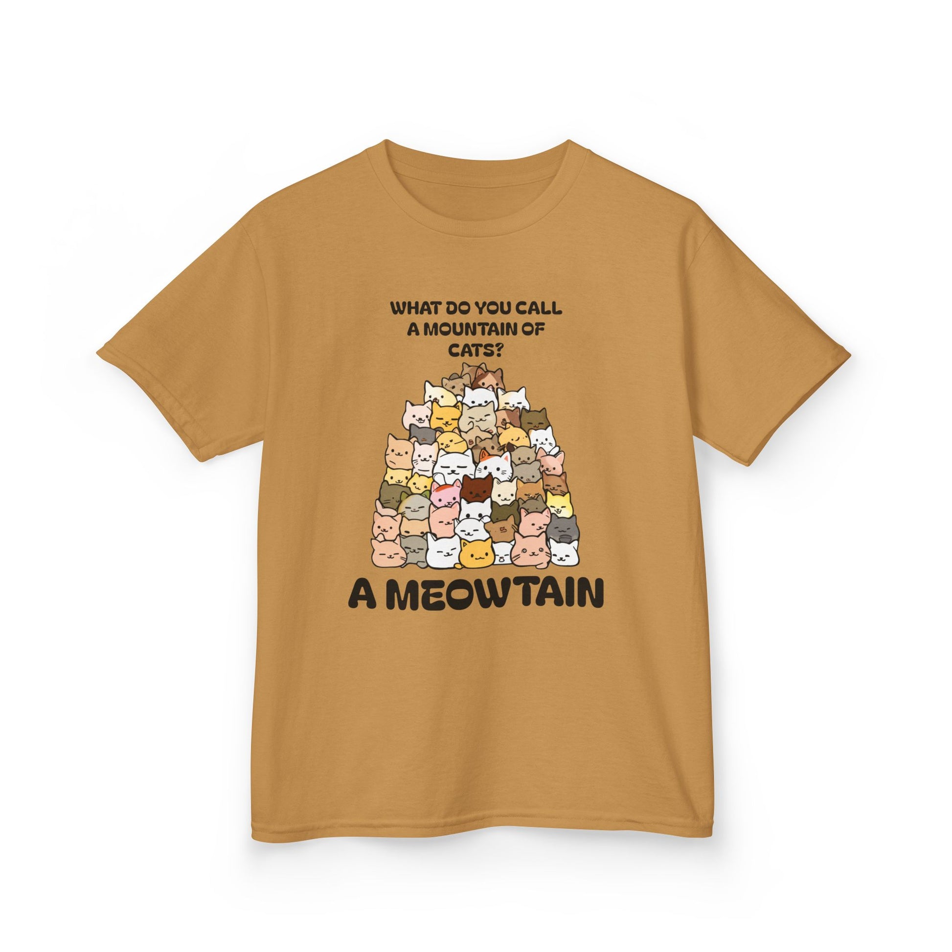 A Meowtain! Funny Cat Pile T-Shirt for Kids – Cute Unisex Graphic Tee