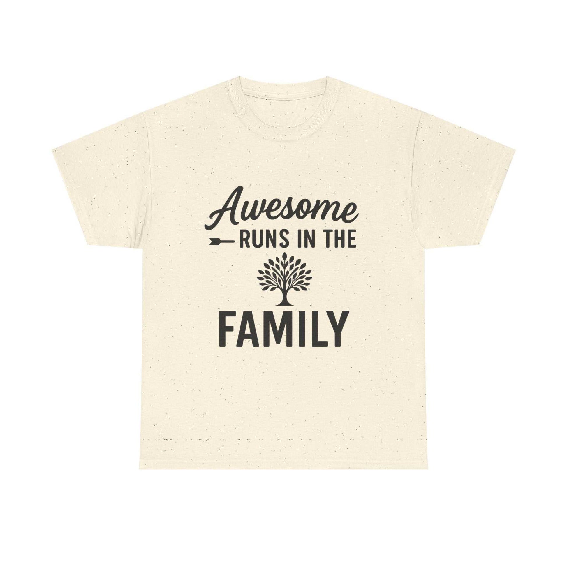 Awesome Runs In The Family – Unisex Cotton Family T-Shirt