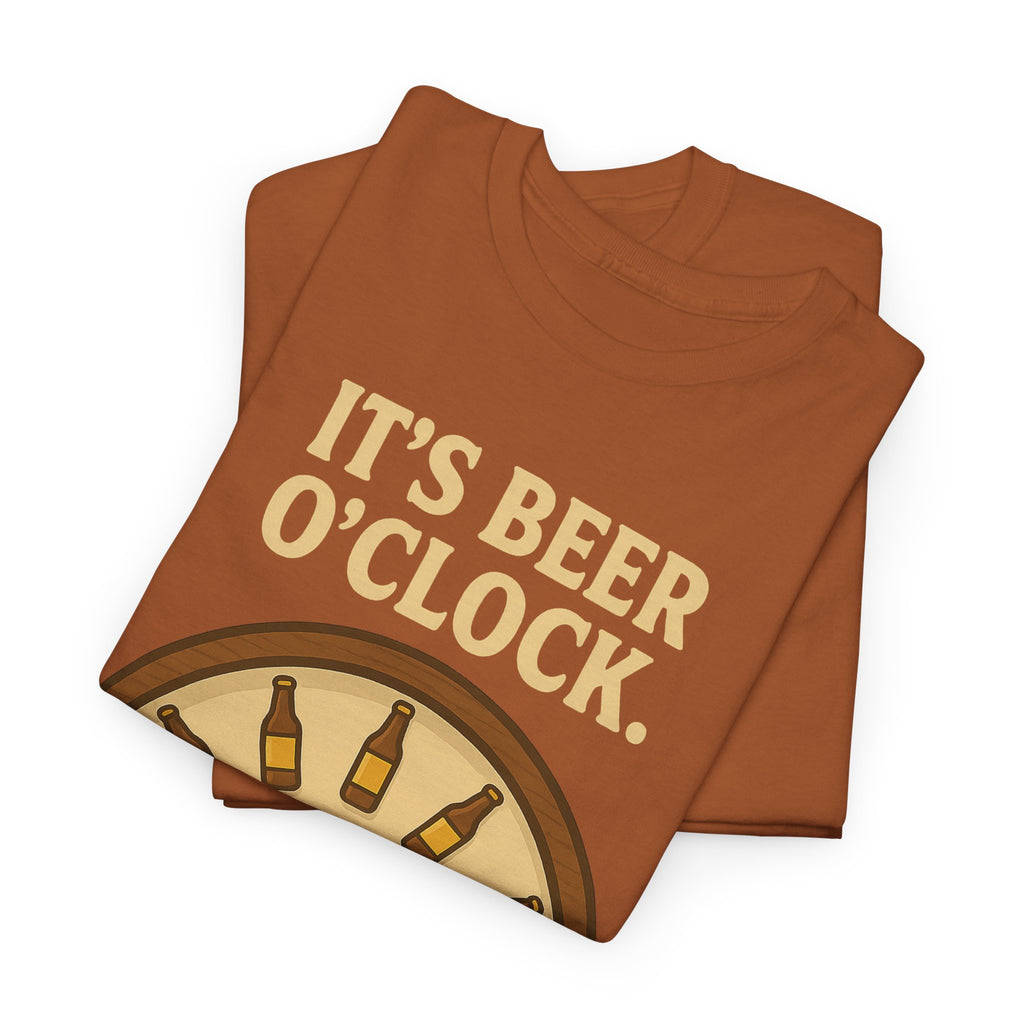 It’s Beer O’Clock Tee – Funny Unisex Cotton Beer Lover Shirt