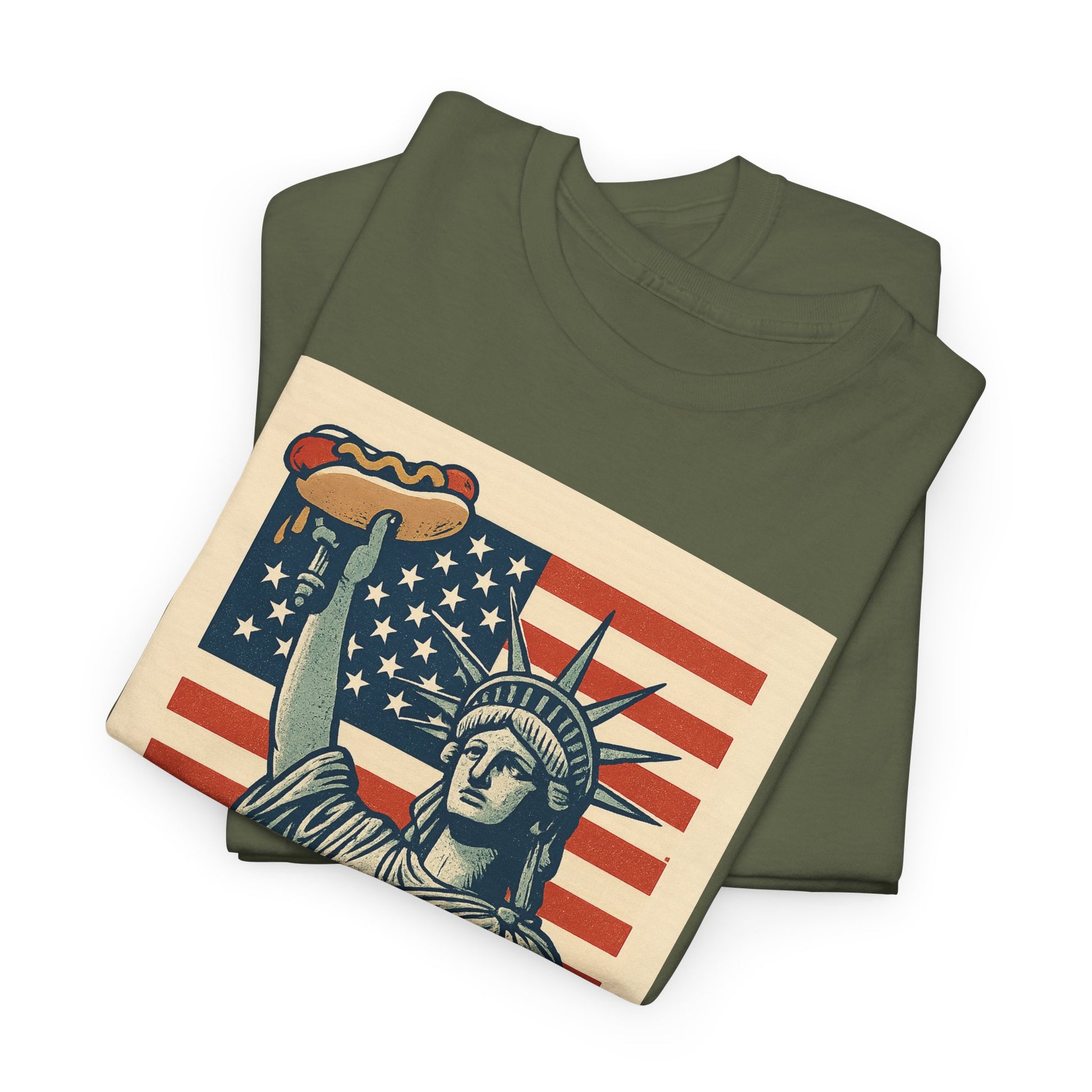 Freedom Tastes Better With Mustard T-Shirt – Funny 4th of July Hot Dog Tee, Patriotic Graphic Shirt for Men & Women