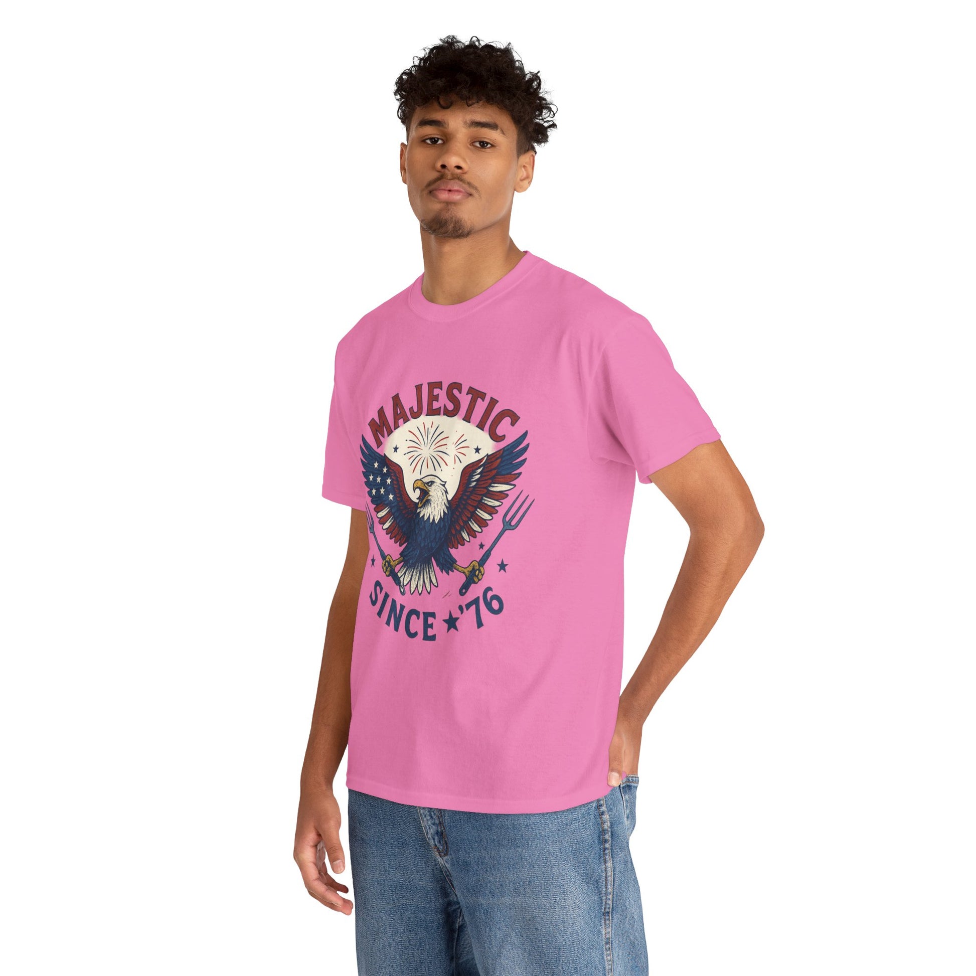 Majestic Eagle Since '76 T-Shirt – Vintage American Flag Tee for Men & Women, Patriotic USA Graphic Shirt