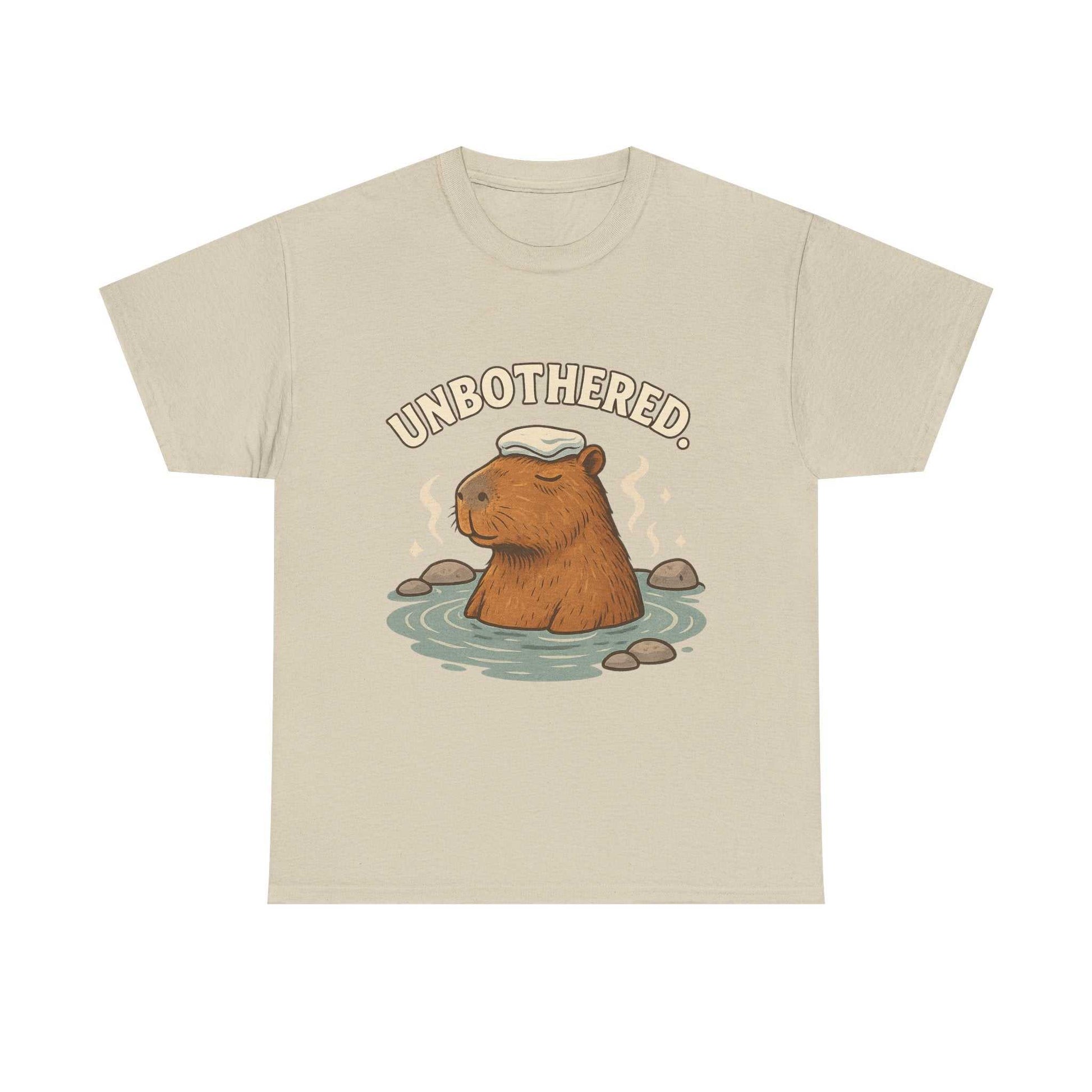 Unbothered Capybara Shirt – Funny Unisex Cotton Tee for Chill Vibes