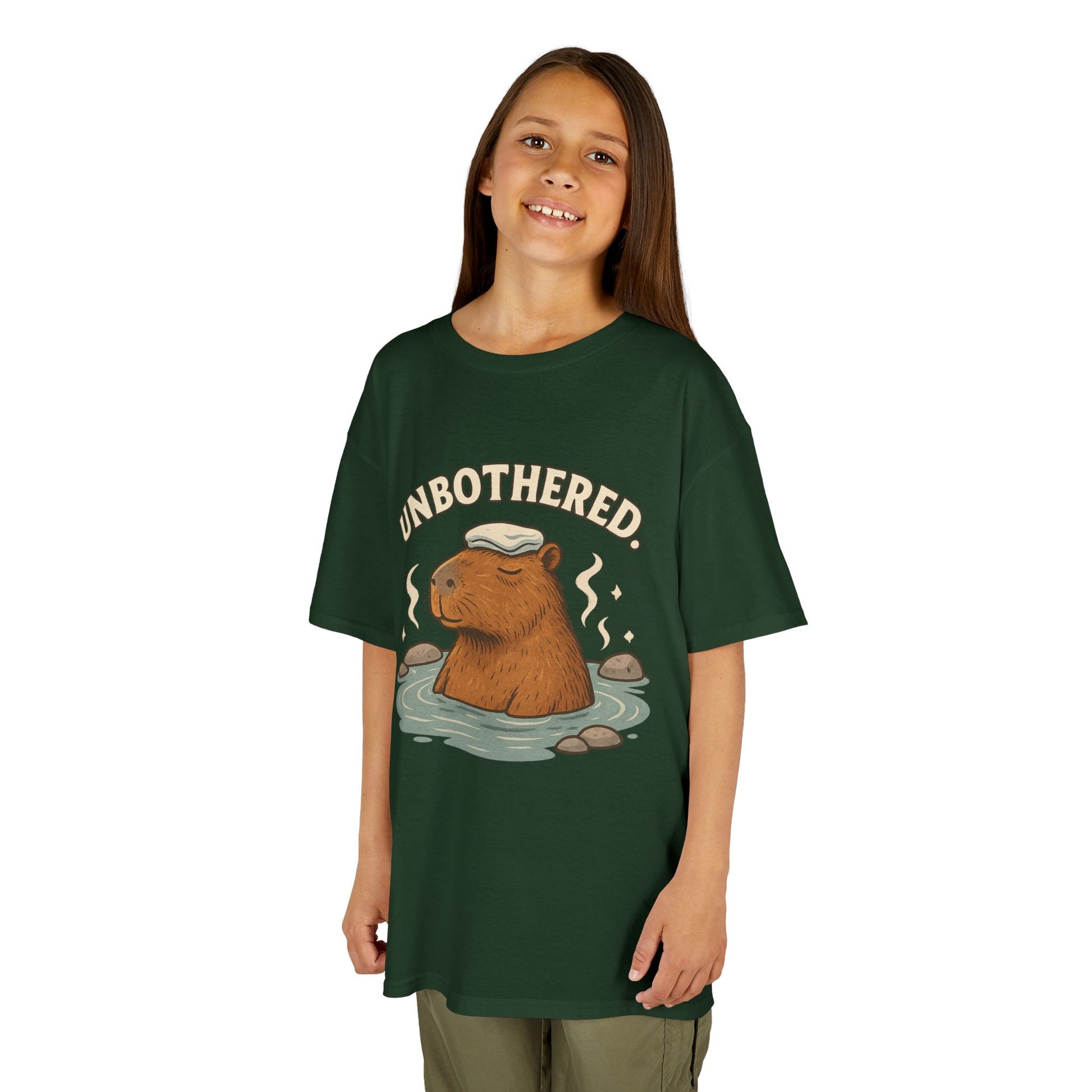Unbothered Capybara T-Shirt for Kids – Funny Chill Animal Graphic Tee | Soft Cotton Unisex Fit