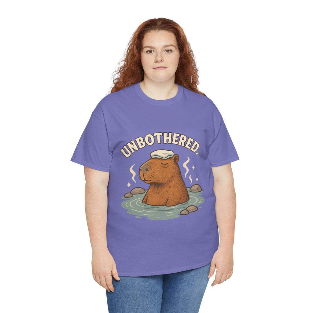 Unbothered Capybara Shirt – Funny Unisex Cotton Tee for Chill Vibes