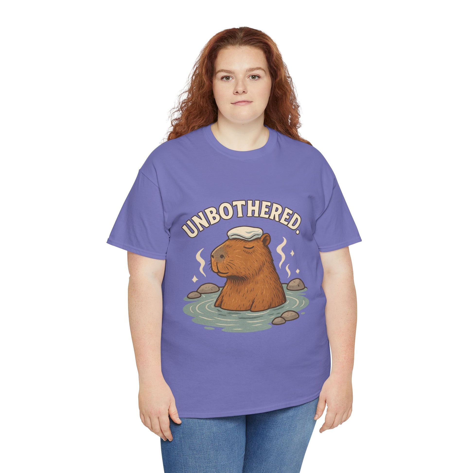 Unbothered Capybara Shirt – Funny Unisex Cotton Tee for Chill Vibes
