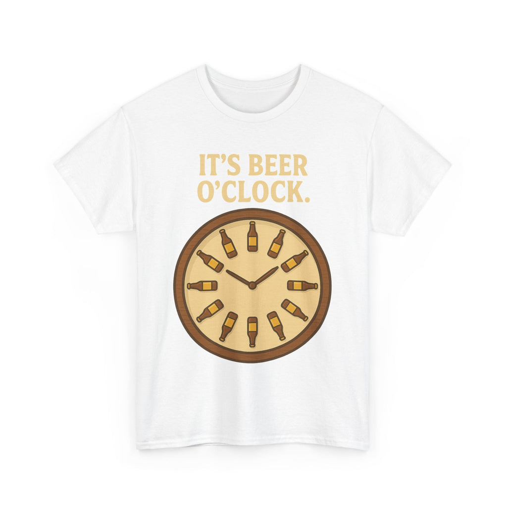 It’s Beer O’Clock Tee – Funny Unisex Cotton Beer Lover Shirt