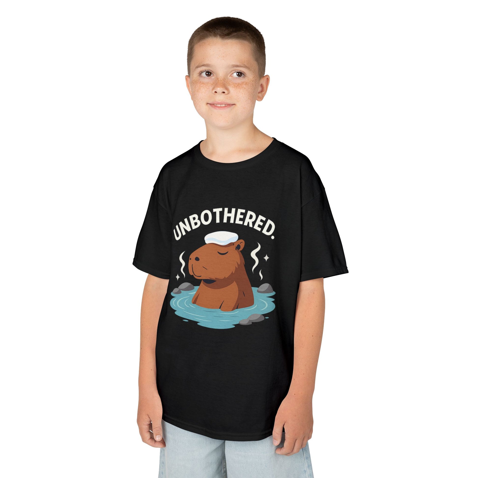 Chill Capybara Kids T-Shirt – Relaxed Vibe Unisex Heavy Cotton Tee
