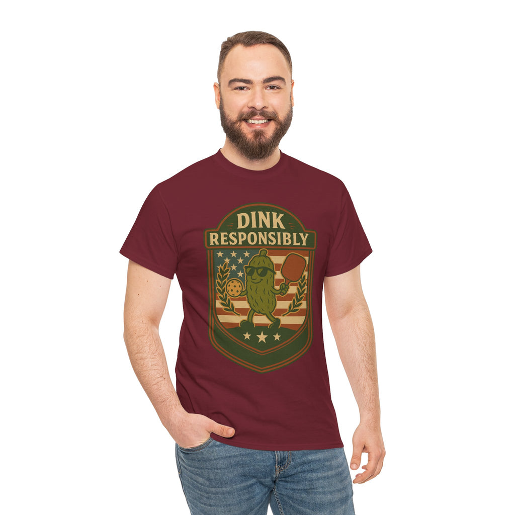 Dink Responsibly Pickleball T-Shirt – Funny Sports Tee
